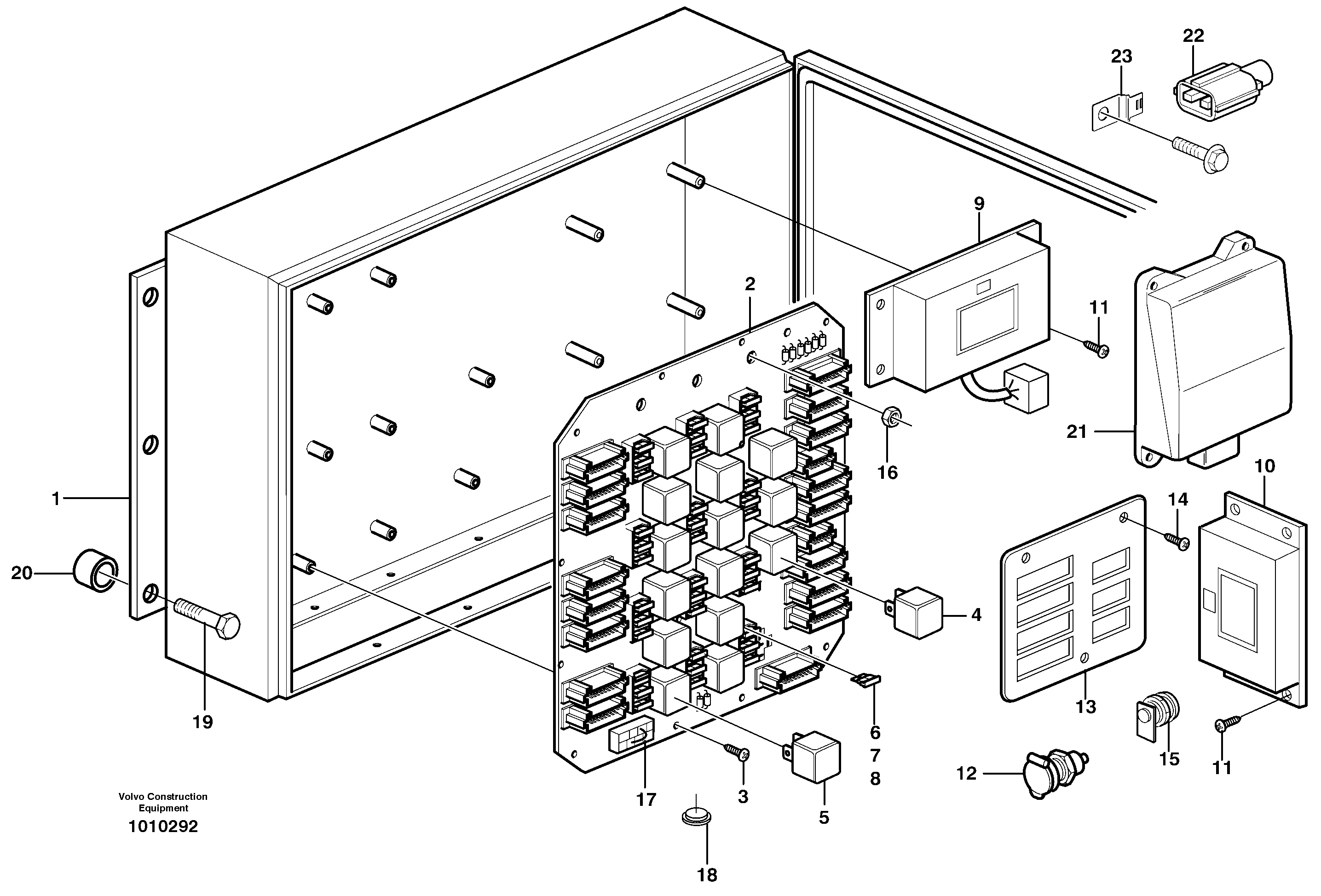 Схема запчастей Volvo EW180B - 60185 Electrical distribution box EW180B