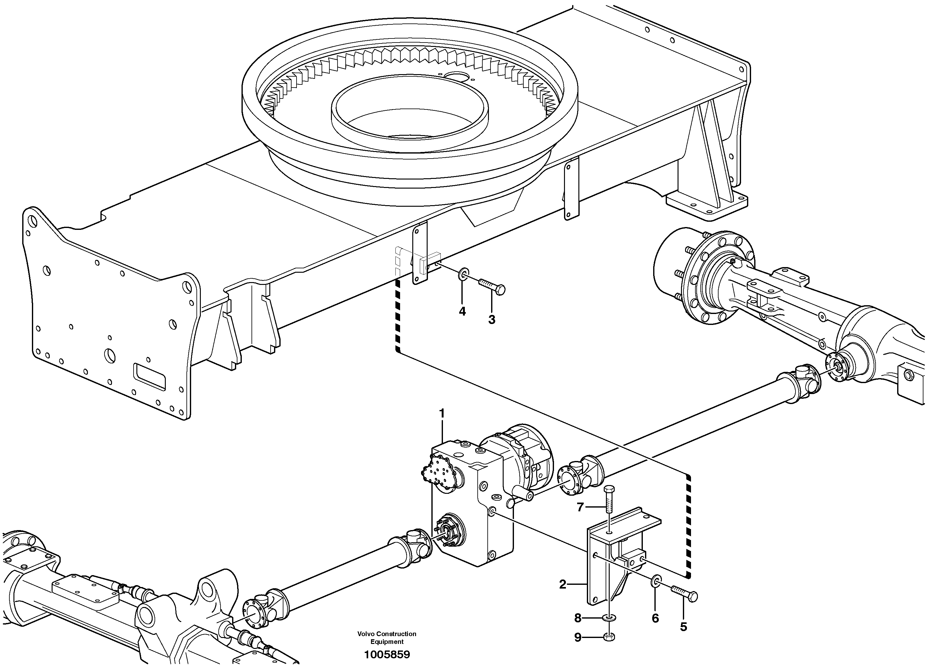 Схема запчастей Volvo EW180B - 23318 Drop box with fitting parts EW180B