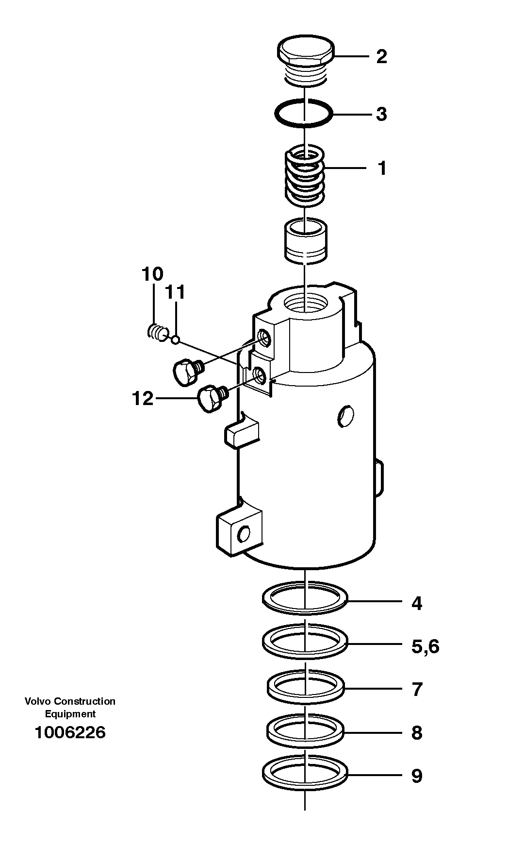 Схема запчастей Volvo EW180B - 3766 Axle locking cylinder EW180B