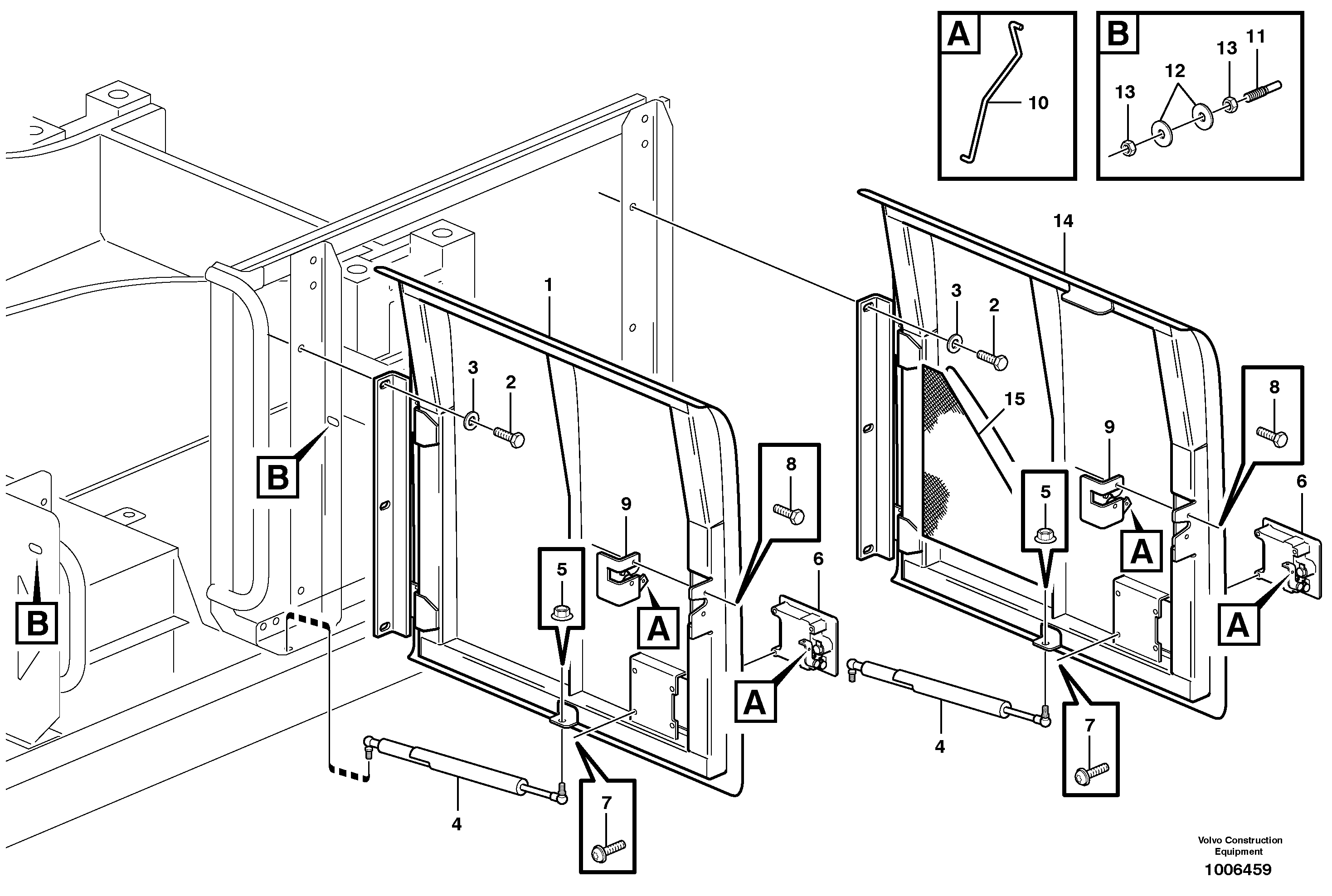 Схема запчастей Volvo EW180B - 3771 Door left EW180B