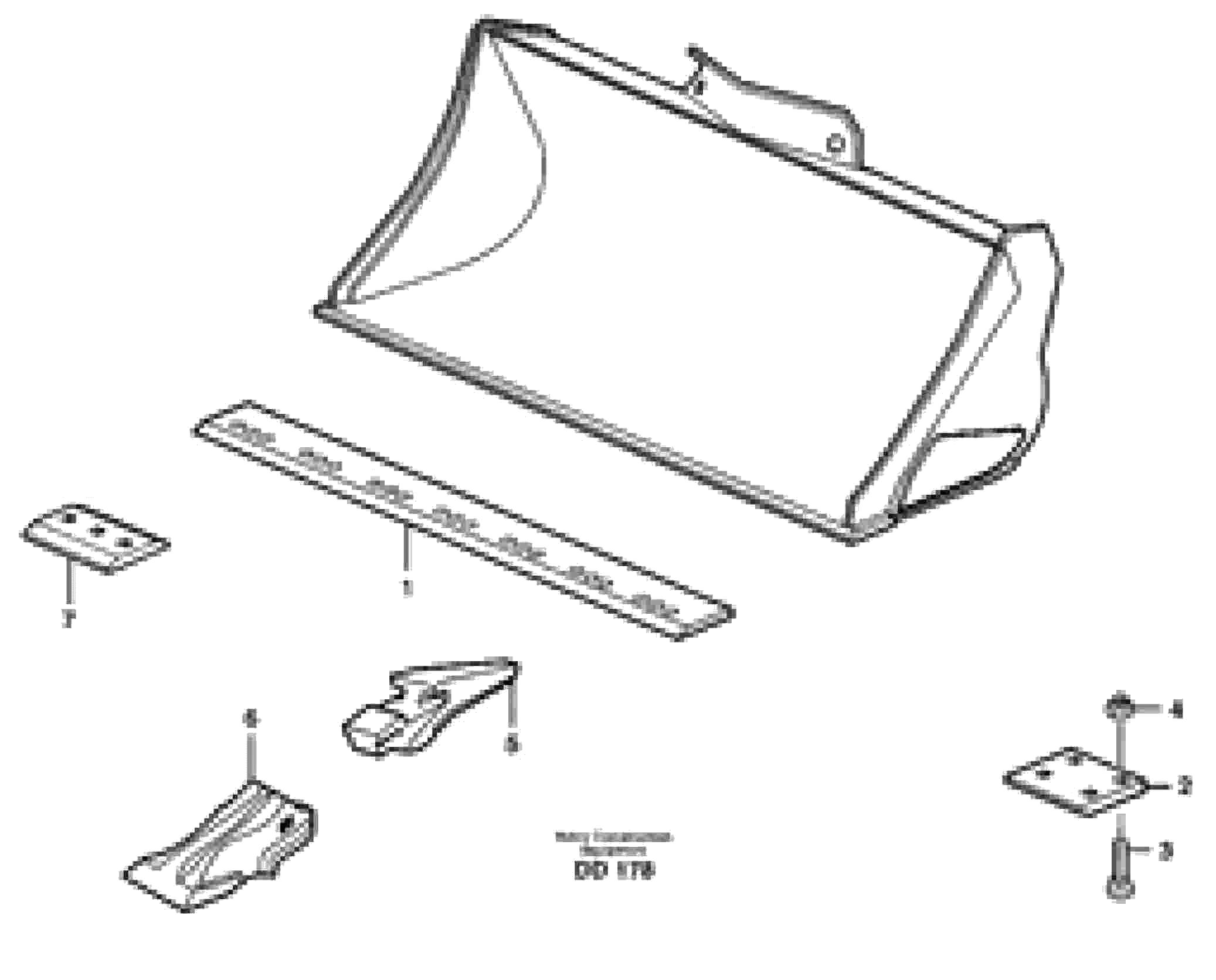 Схема запчастей Volvo EW180B - 11156 Bucket, straight with teeth ATTACHMENTS ATTACHMENTS BUCKETS