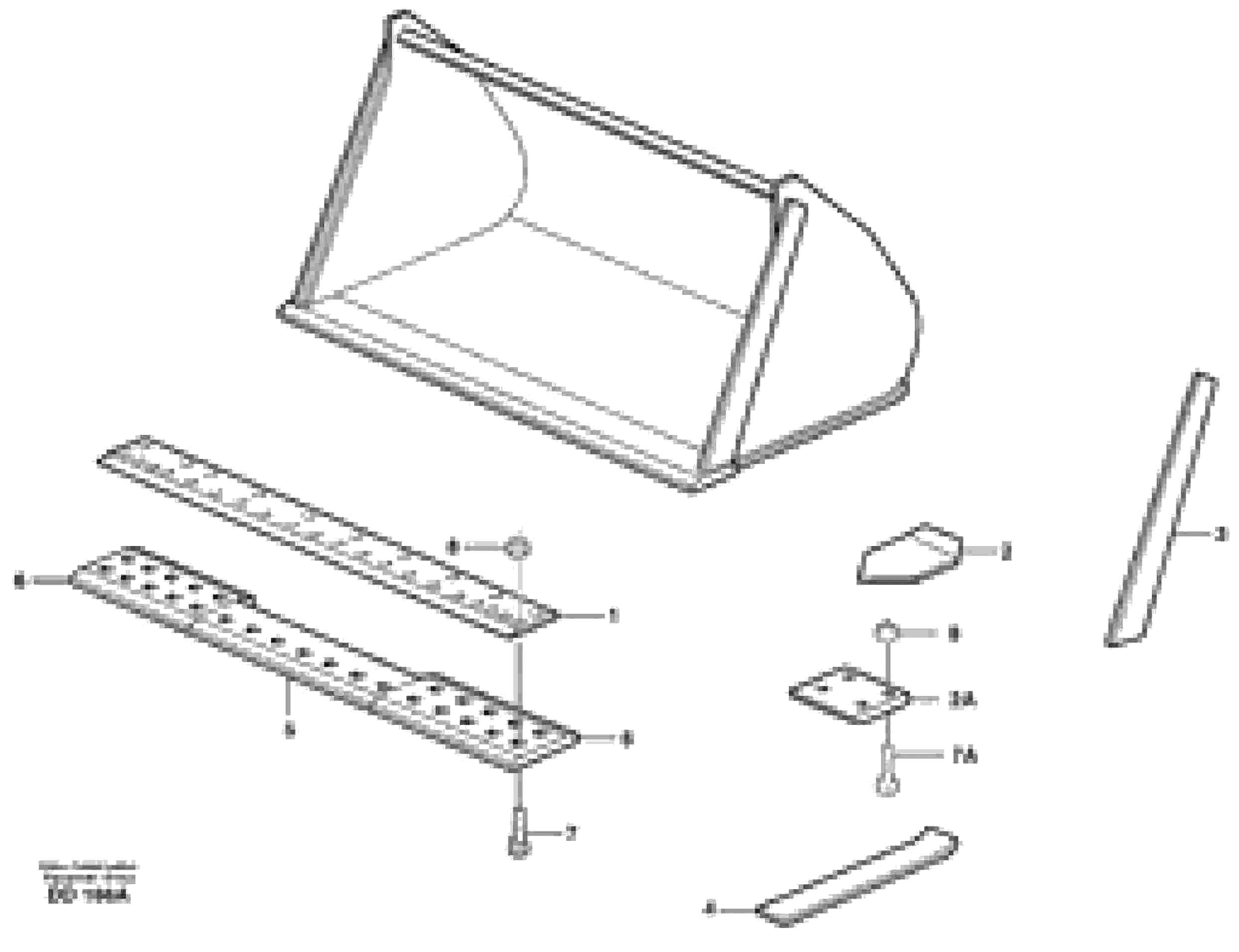 Схема запчастей Volvo EW180B - 20845 Light materials bucket ATTACHMENTS ATTACHMENTS BUCKETS