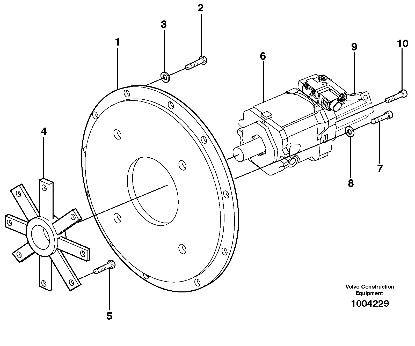 Схема запчастей Volvo EW180B - 4882 Pump installation EW180B