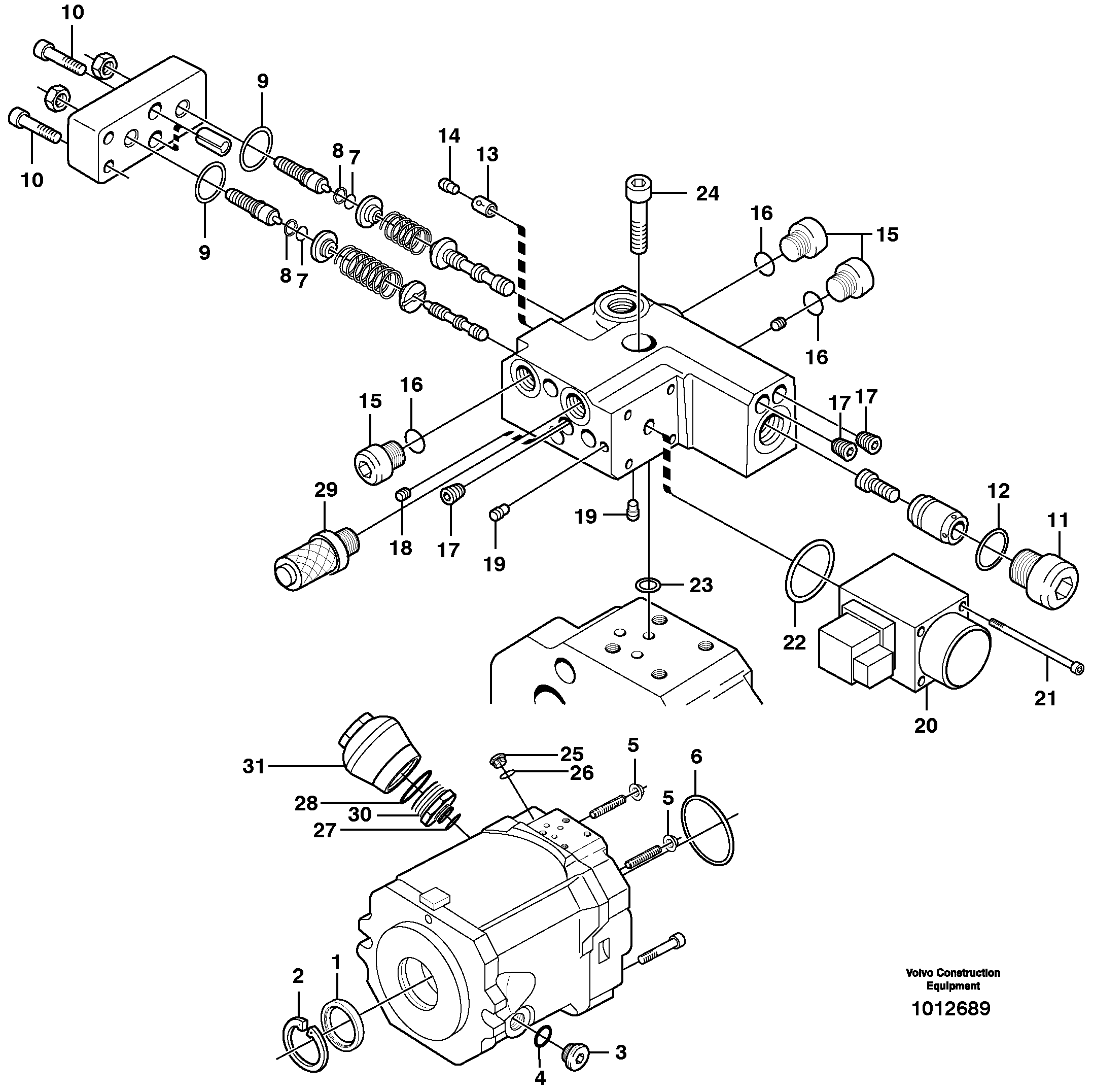 Схема запчастей Volvo EW180B - 87981 Гидронасос (основной насос) EW180B