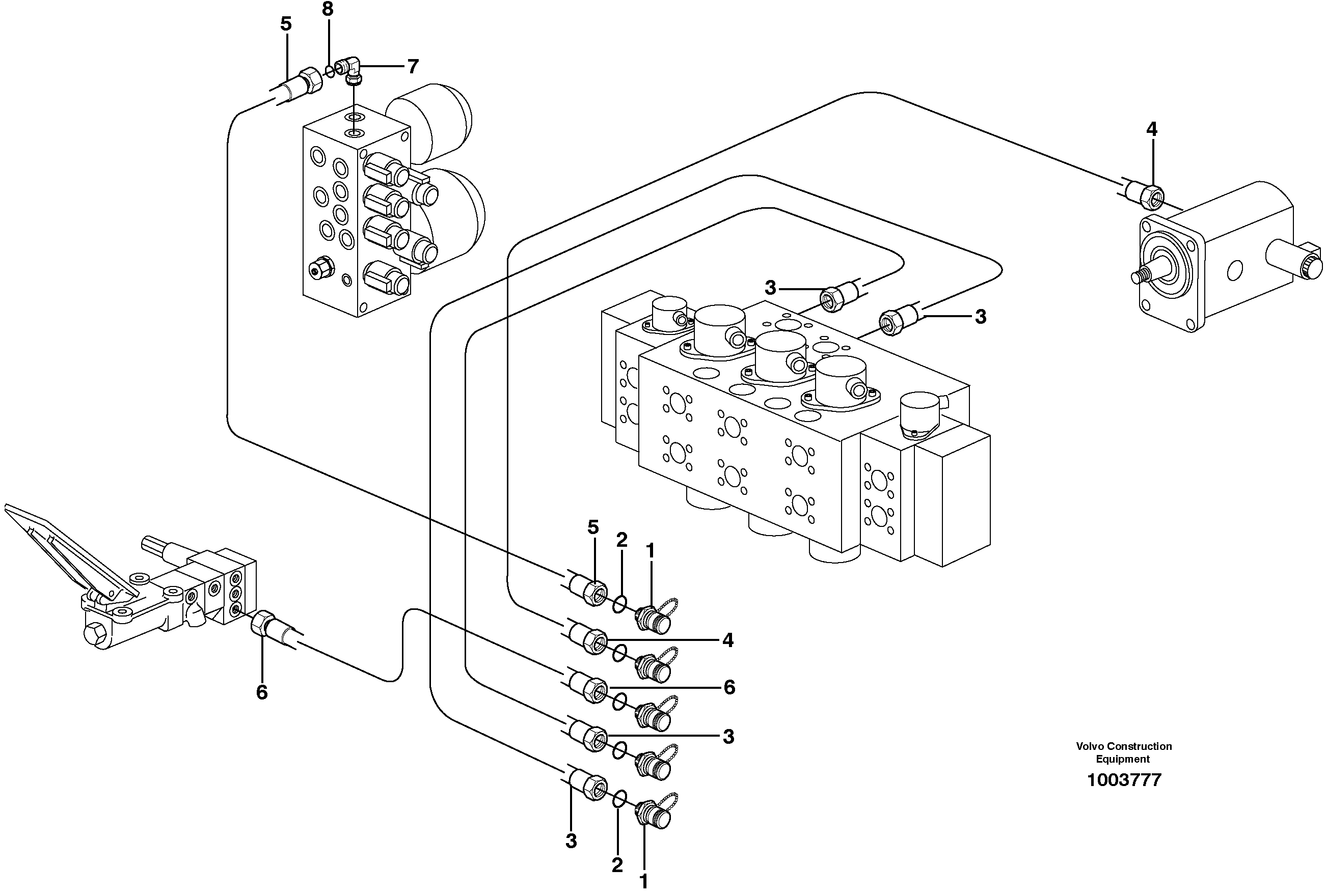 Схема запчастей Volvo EW180B - 4219 Servo hydraulics, Testing sleeve EW180B