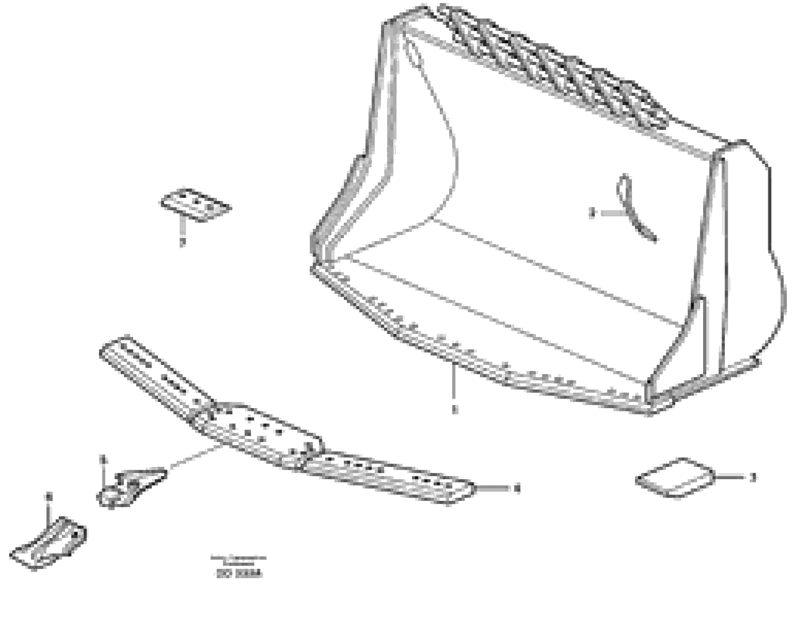 Схема запчастей Volvo EW180B - 63935 Bucket,spade nose, alt. edge savers or teeth ATTACHMENTS ATTACHMENTS BUCKETS