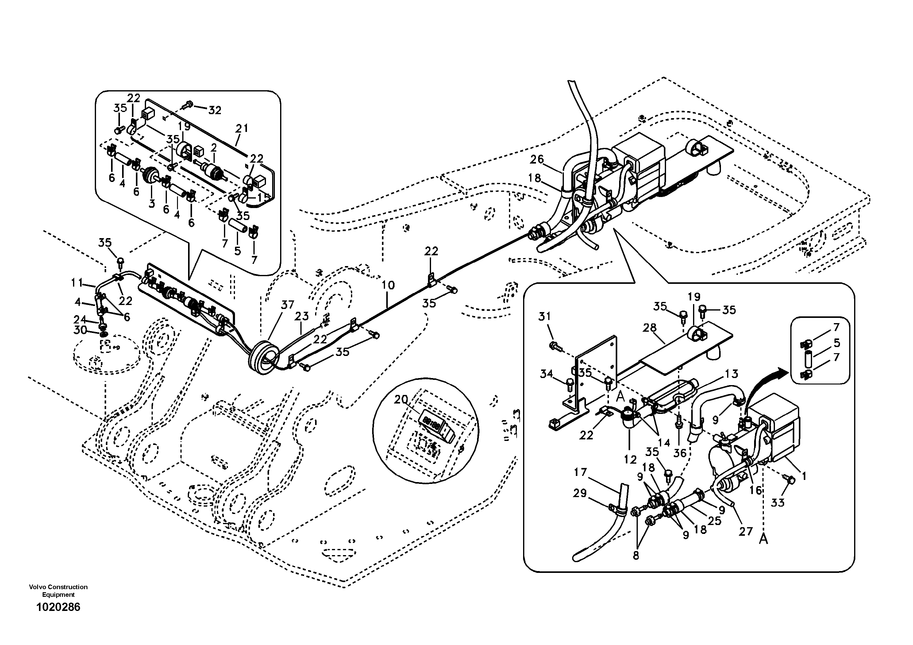 Схема запчастей Volvo EC330B - 38023 Auxiliary Heater EC330B SER NO INT 10713- EU&NA 80001-