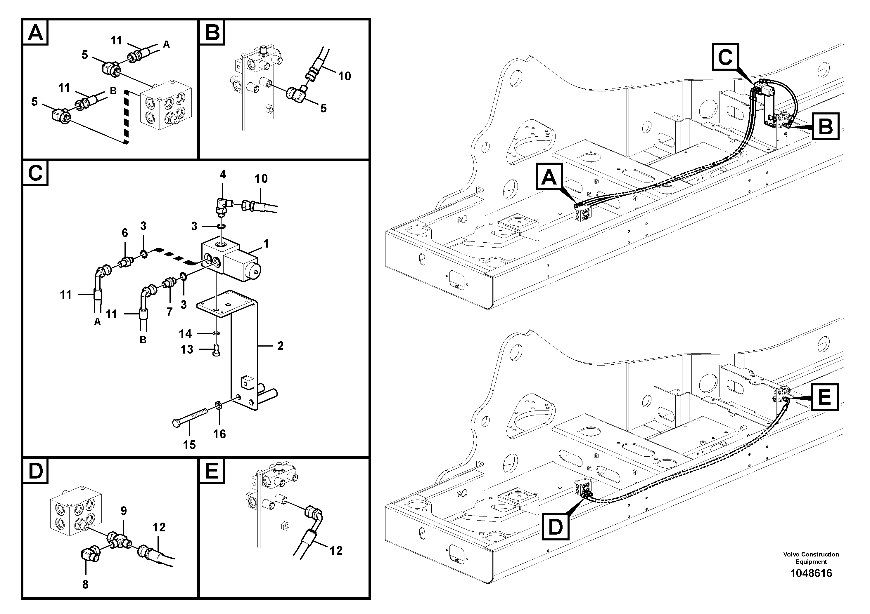 Схема запчастей Volvo EC330B - 22882 Servo system, hammer and shear EC330B SER NO INT 10713- EU&NA 80001-