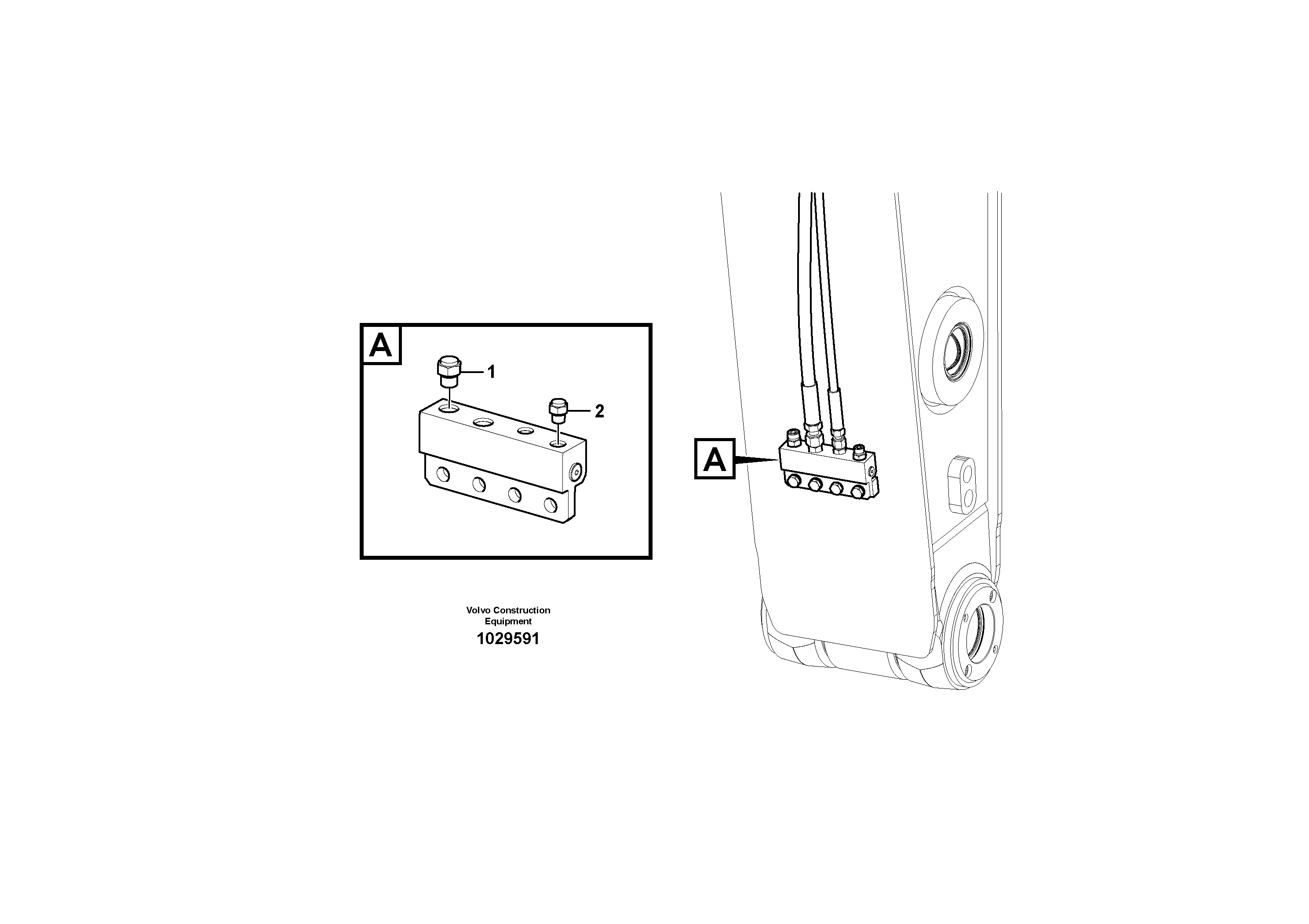 Схема запчастей Volvo EC330B - 43447 Working hydraulic, quick fit on dipper arm EC330B SER NO INT 10713- EU&NA 80001-