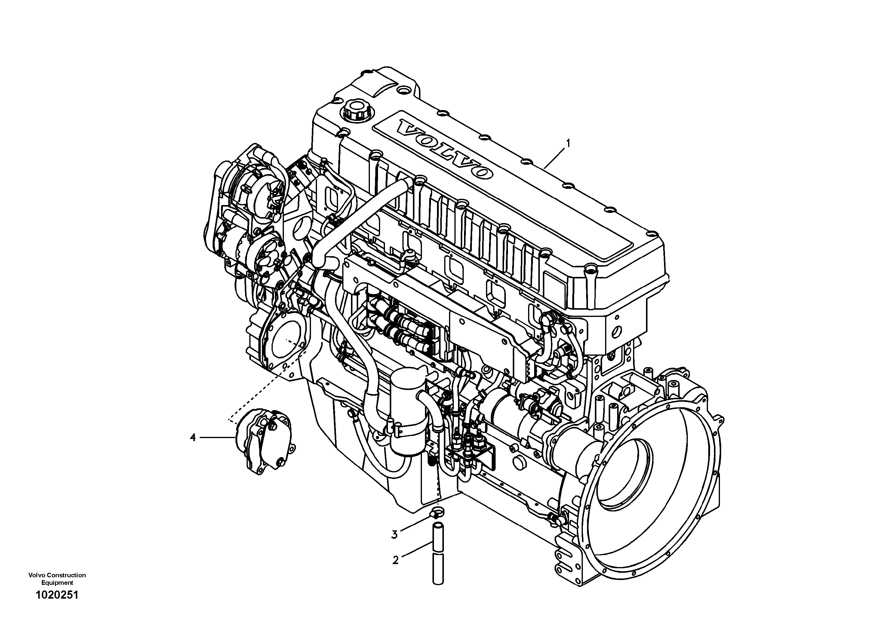 Схема запчастей Volvo EC330B - 63226 Двигатель в сборе EC330B SER NO INT 10713- EU&NA 80001-