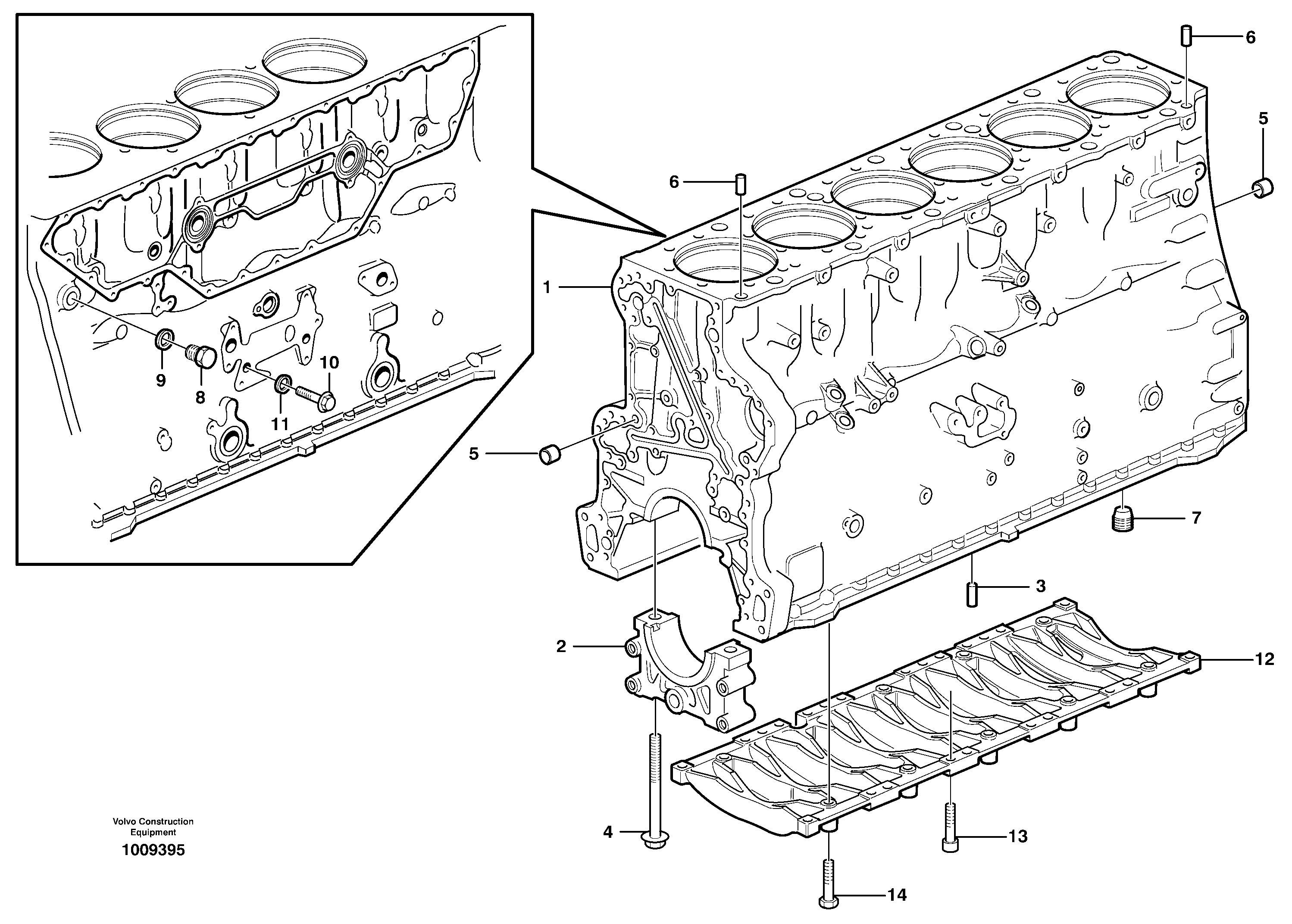 Схема запчастей Volvo EC330B - 19111 Блок цилиндров EC330B SER NO INT 10713- EU&NA 80001-