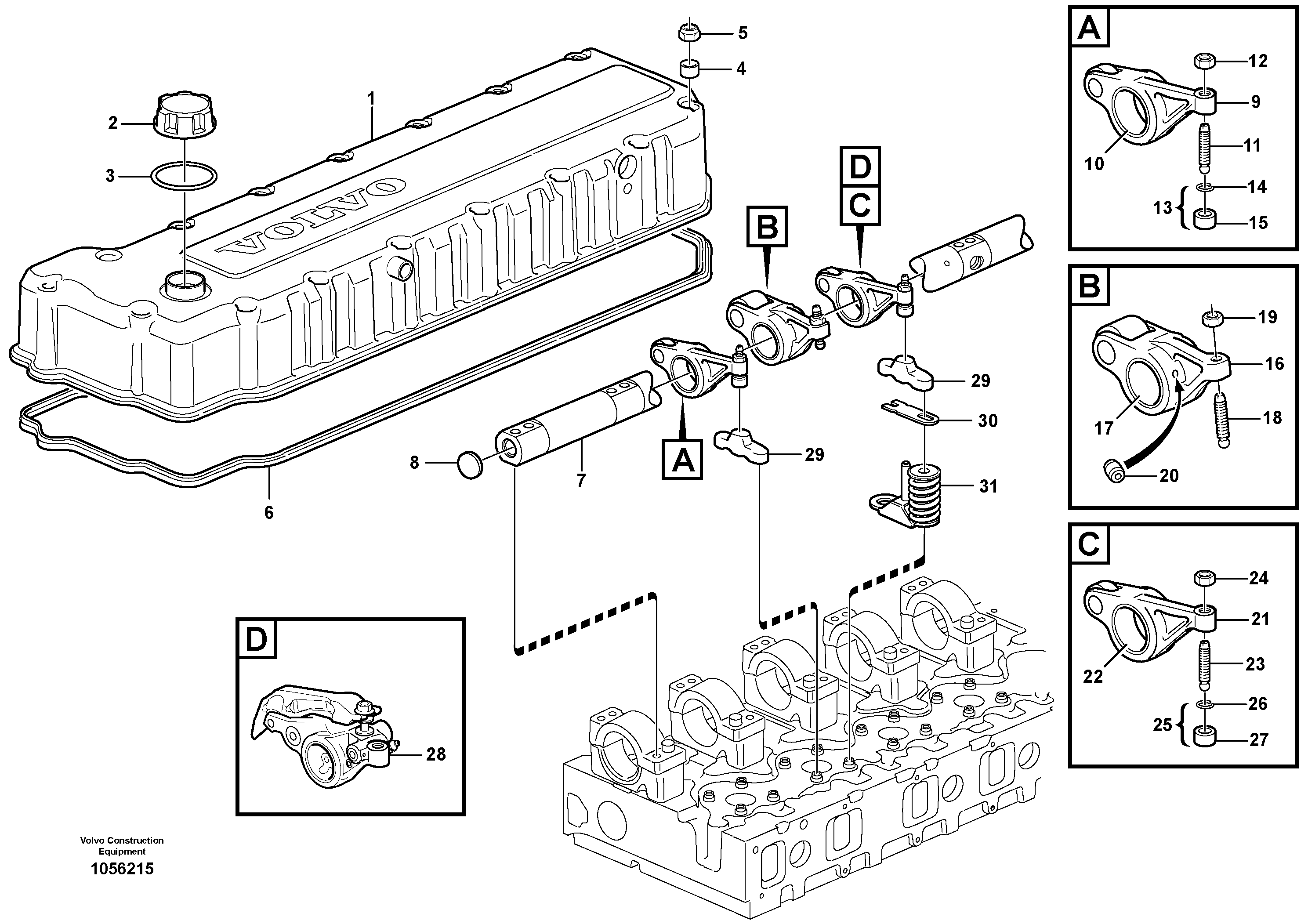 Схема запчастей Volvo EC330B - 99546 Valve mechanism EC330B SER NO INT 10713- EU&NA 80001-