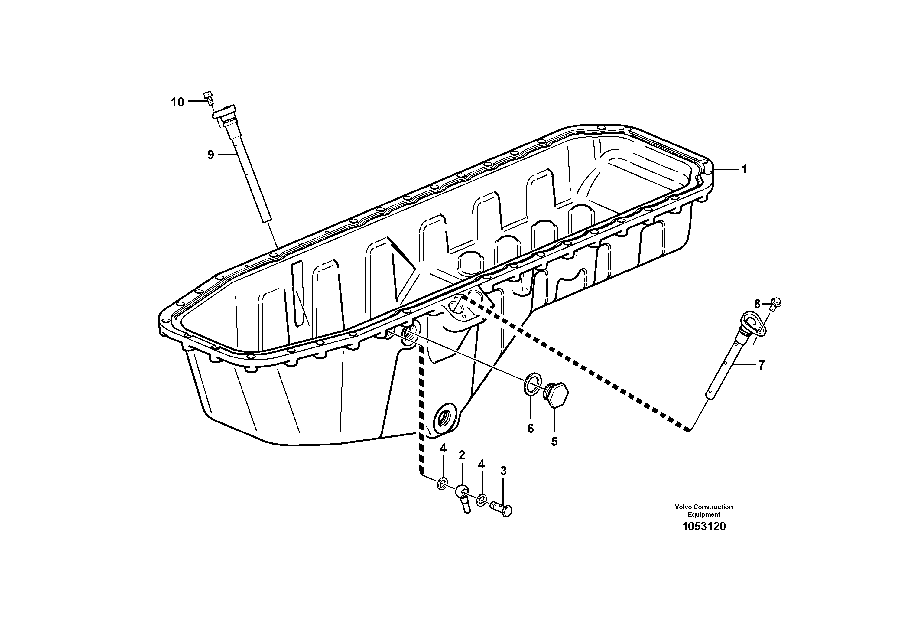 Схема запчастей Volvo EC330B - 80985 Oil sump EC330B SER NO INT 10713- EU&NA 80001-