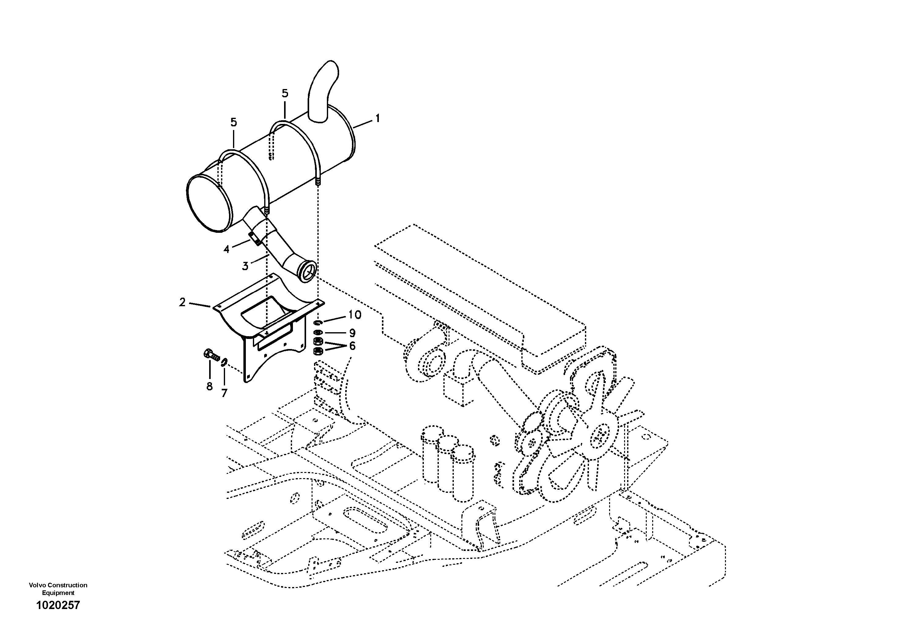 Схема запчастей Volvo EC330B - 20961 Выхлопная система EC330B SER NO INT 10713- EU&NA 80001-