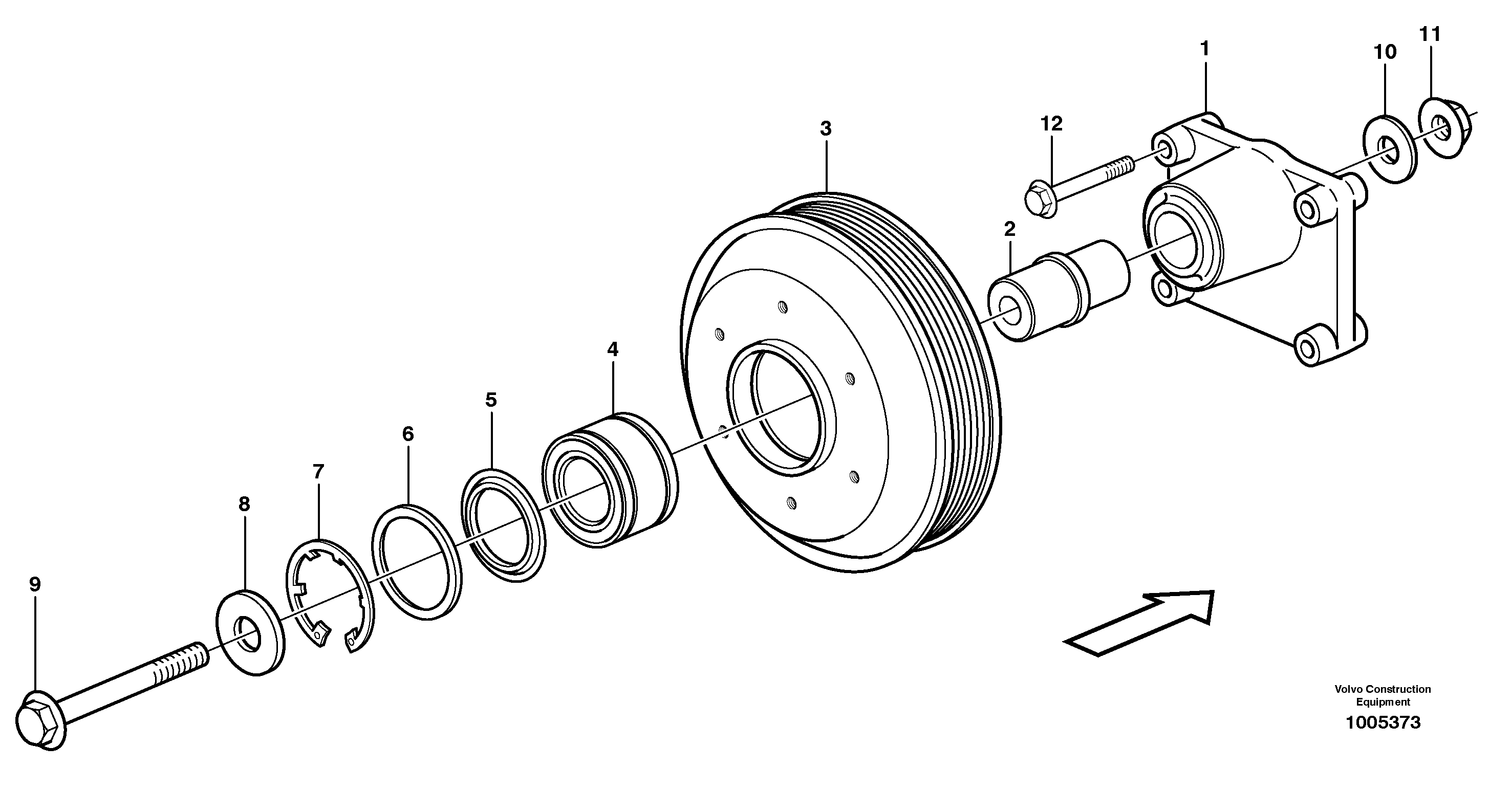 Схема запчастей Volvo EC330B - 52849 Belt transmission, pulley EC330B SER NO INT 10713- EU&NA 80001-