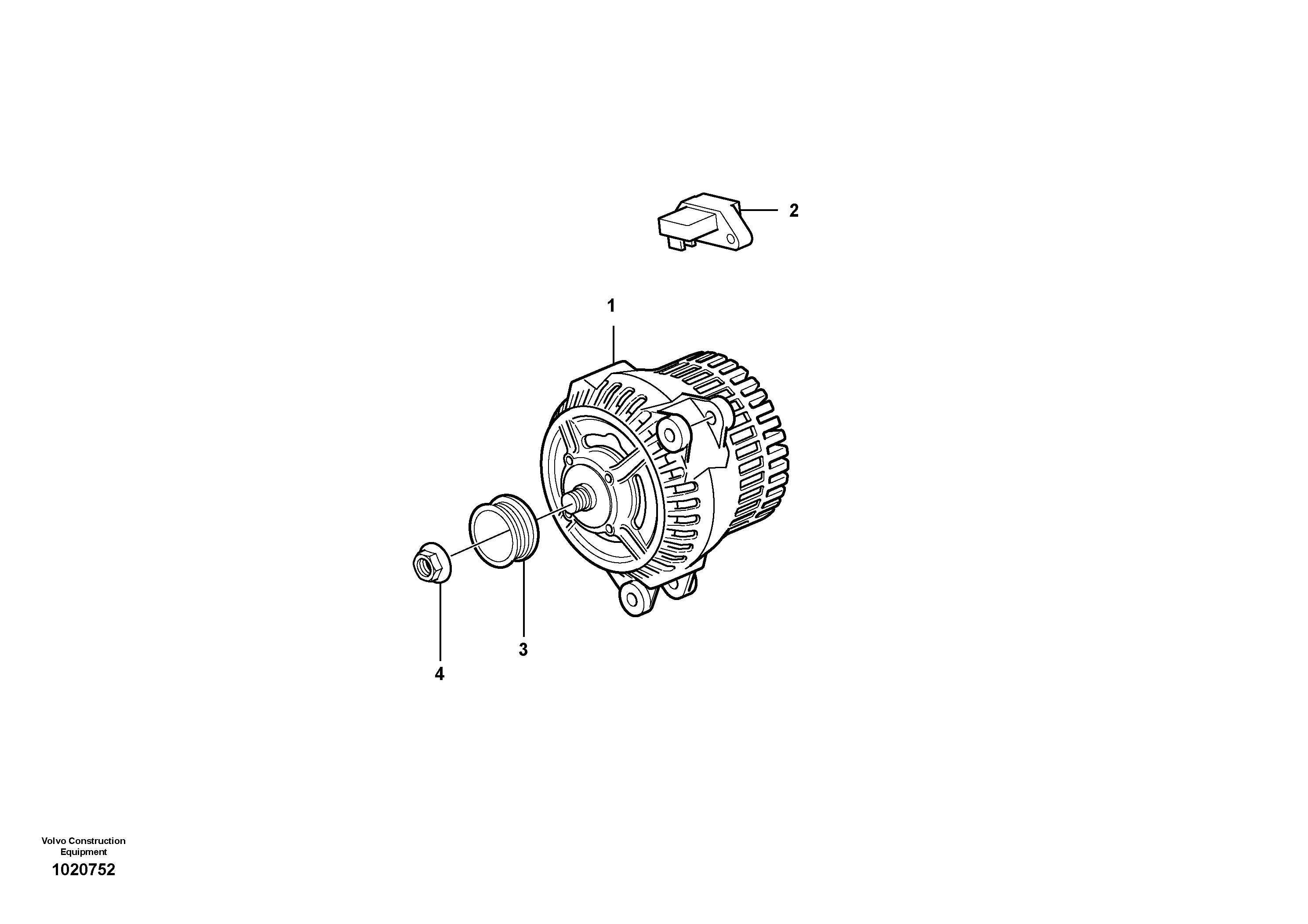 Схема запчастей Volvo EC330B - 106338 Alternator EC330B SER NO INT 10713- EU&NA 80001-