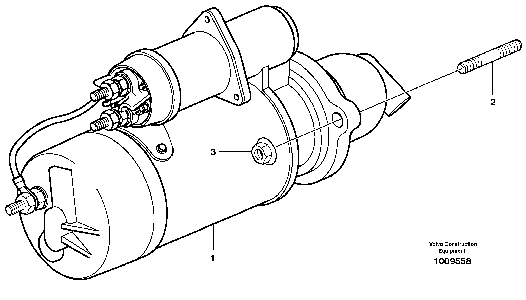 Схема запчастей Volvo EC330B - 17715 Starter motor with assembling details EC330B SER NO INT 10713- EU&NA 80001-