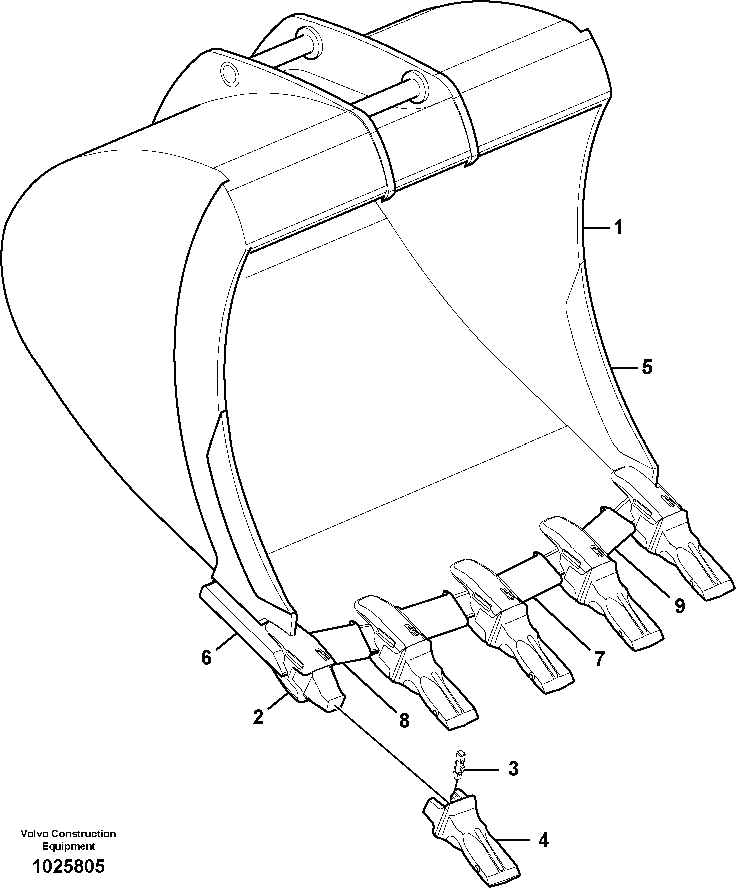 Схема запчастей Volvo EC330B - 53641 Buckets for Quickfit ATTACHMENTS ATTACHMENTS EXCAVATORS BUCKETS&HAMMERS, GEN. B/C
