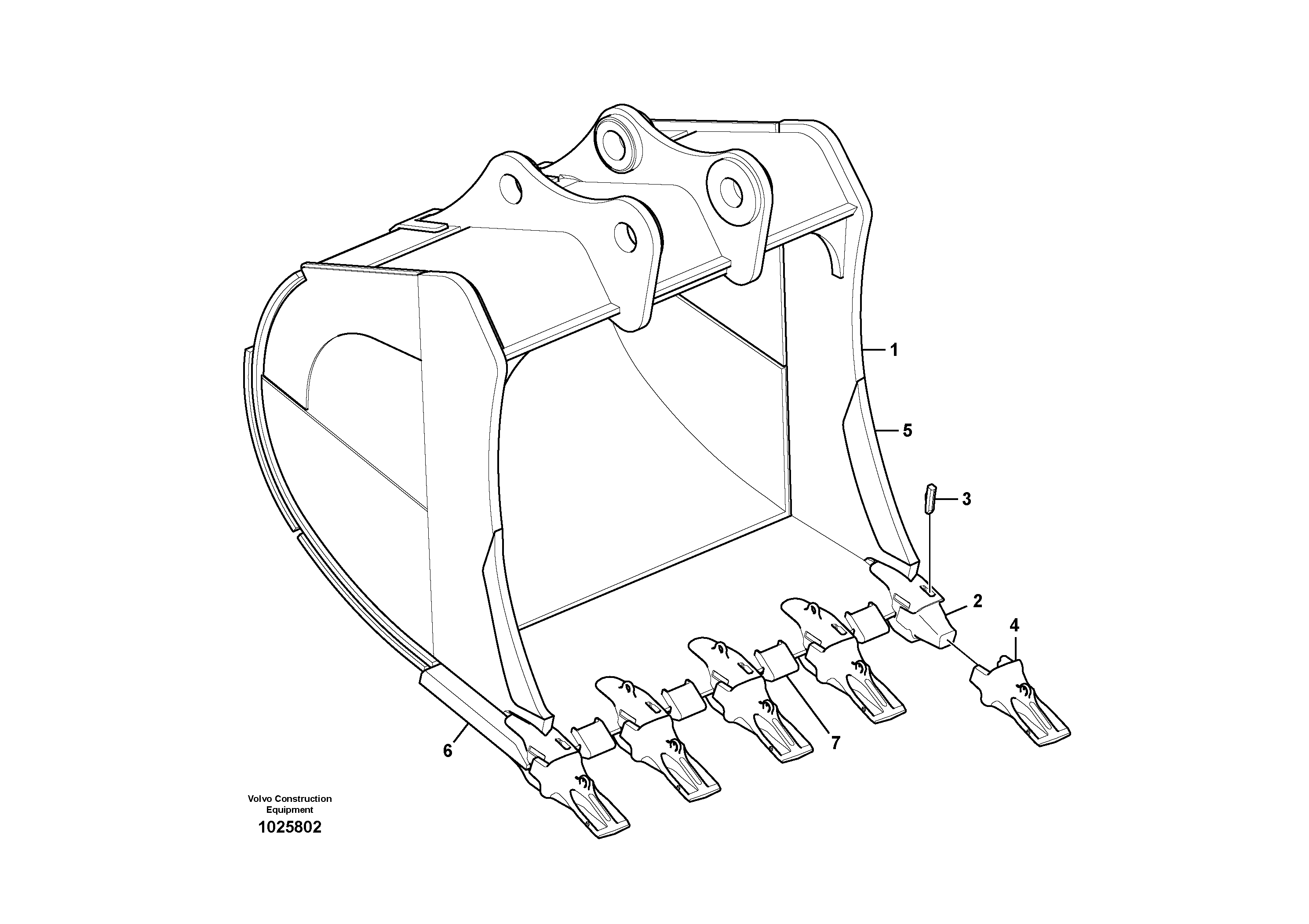 Схема запчастей Volvo EC330B - 53734 Ковш ATTACHMENTS ATTACHMENTS EXCAVATORS BUCKETS&HAMMERS, GEN. B/C