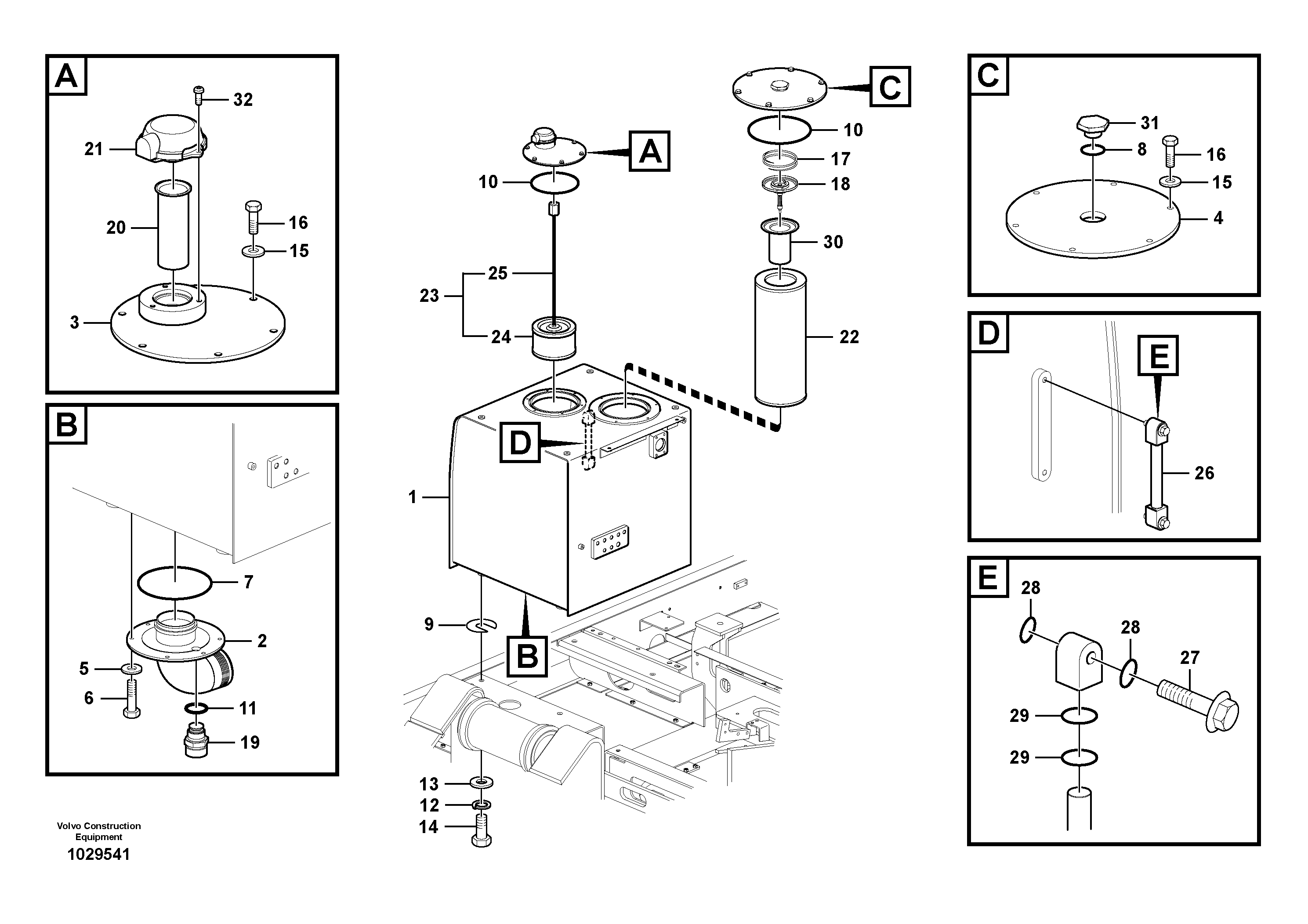 Схема запчастей Volvo EC330B - 76219 Гидробак EC330B PRIME S/N 15001-