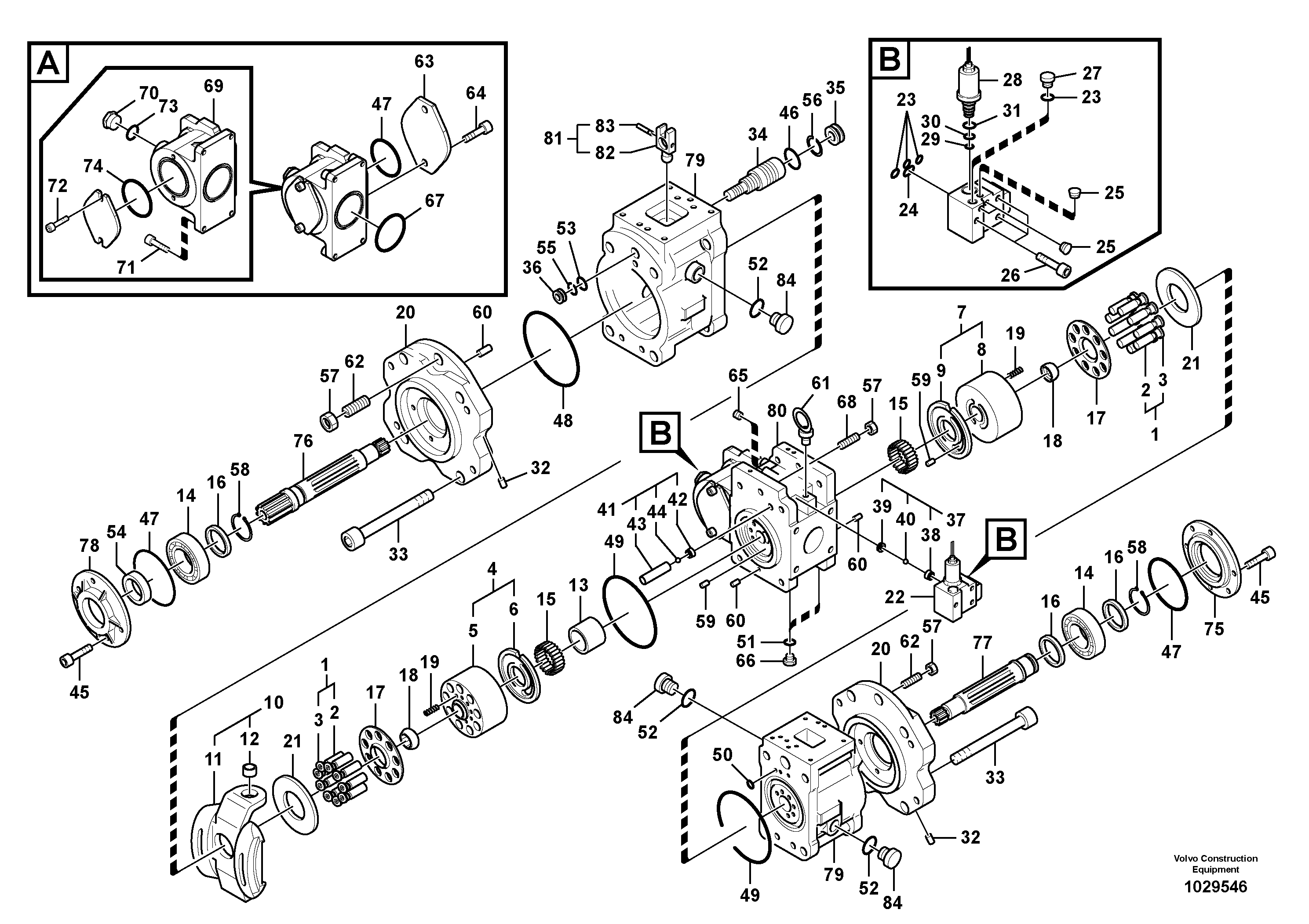 Схема запчастей Volvo EC330B - 94425 Гидронасос (основной насос) EC330B PRIME S/N 15001-