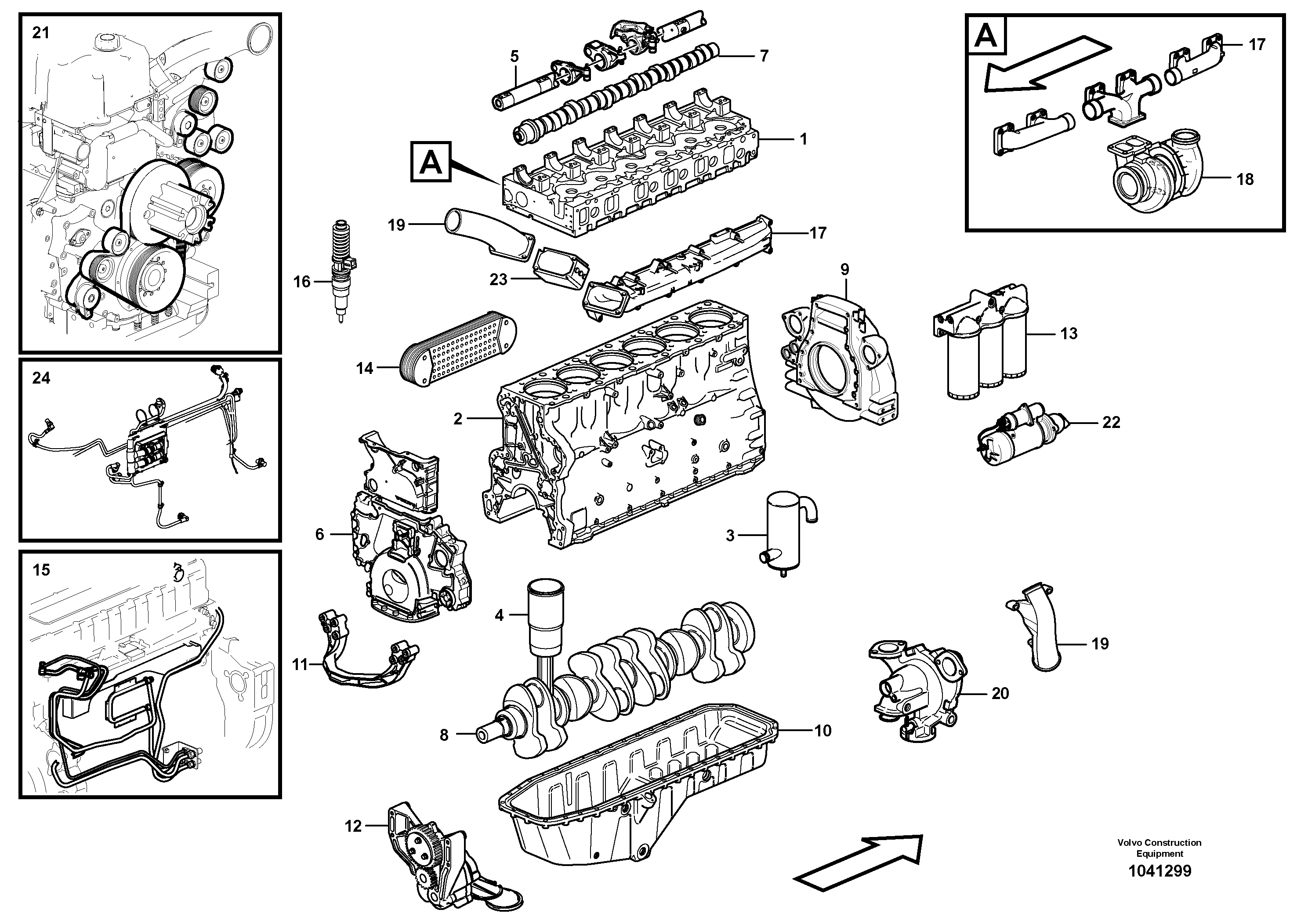 Схема запчастей Volvo EC330B - 62031 Двигатель в сборе EC330B PRIME S/N 15001-