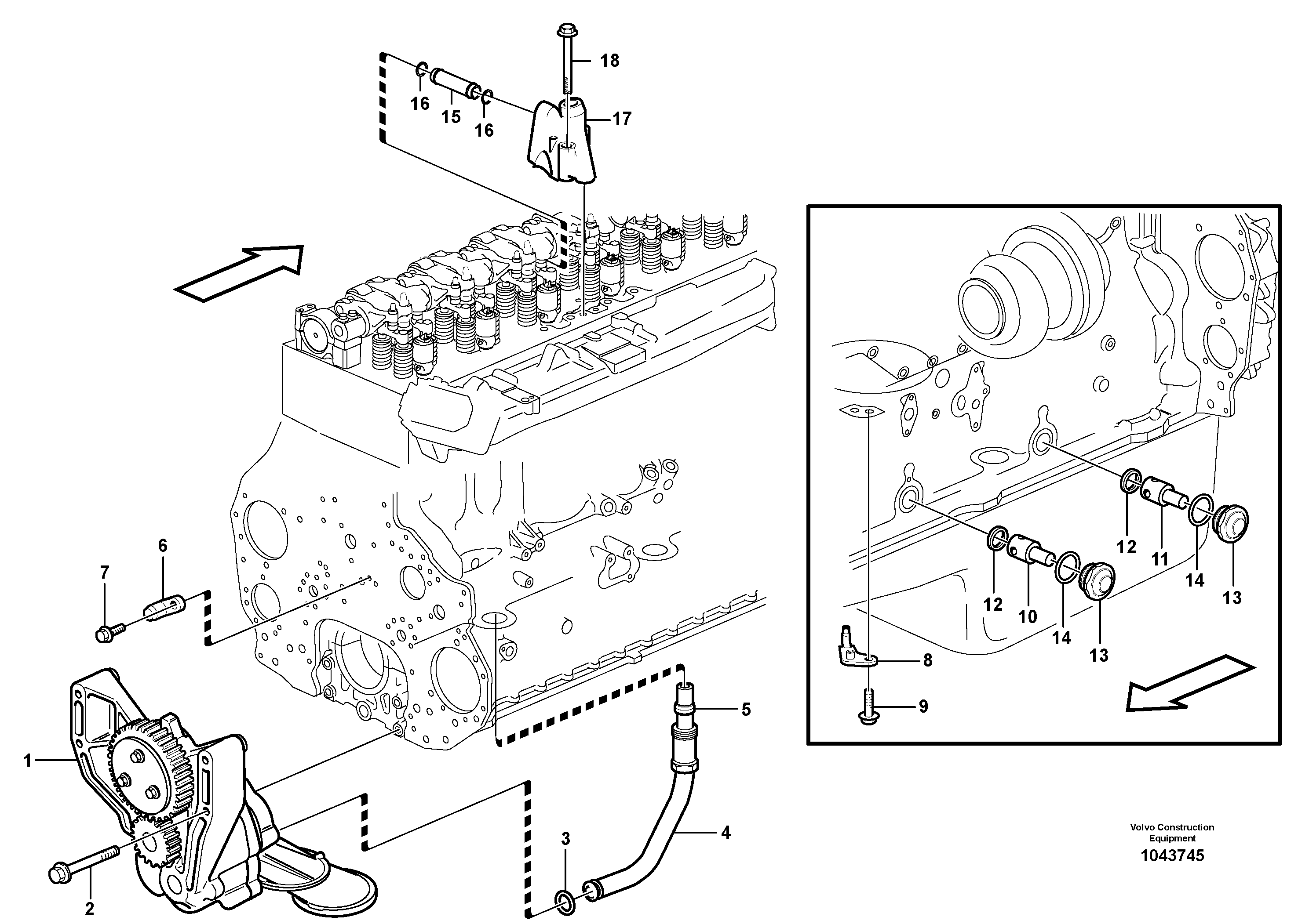 Схема запчастей Volvo EC330B - 62046 Система масляной смазки EC330B PRIME S/N 15001-