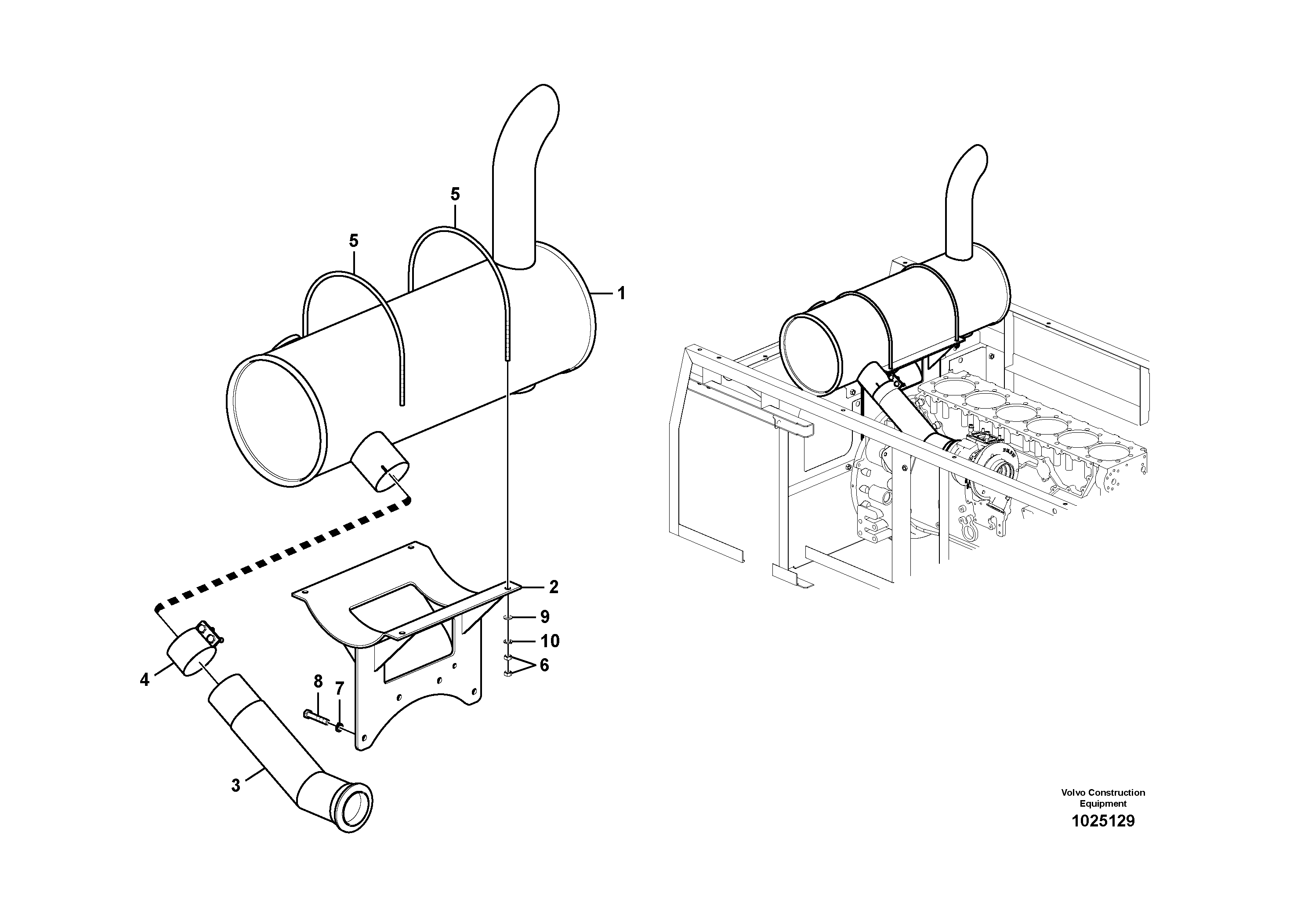 Схема запчастей Volvo EC330B - 62059 Выхлопная система EC330B PRIME S/N 15001-