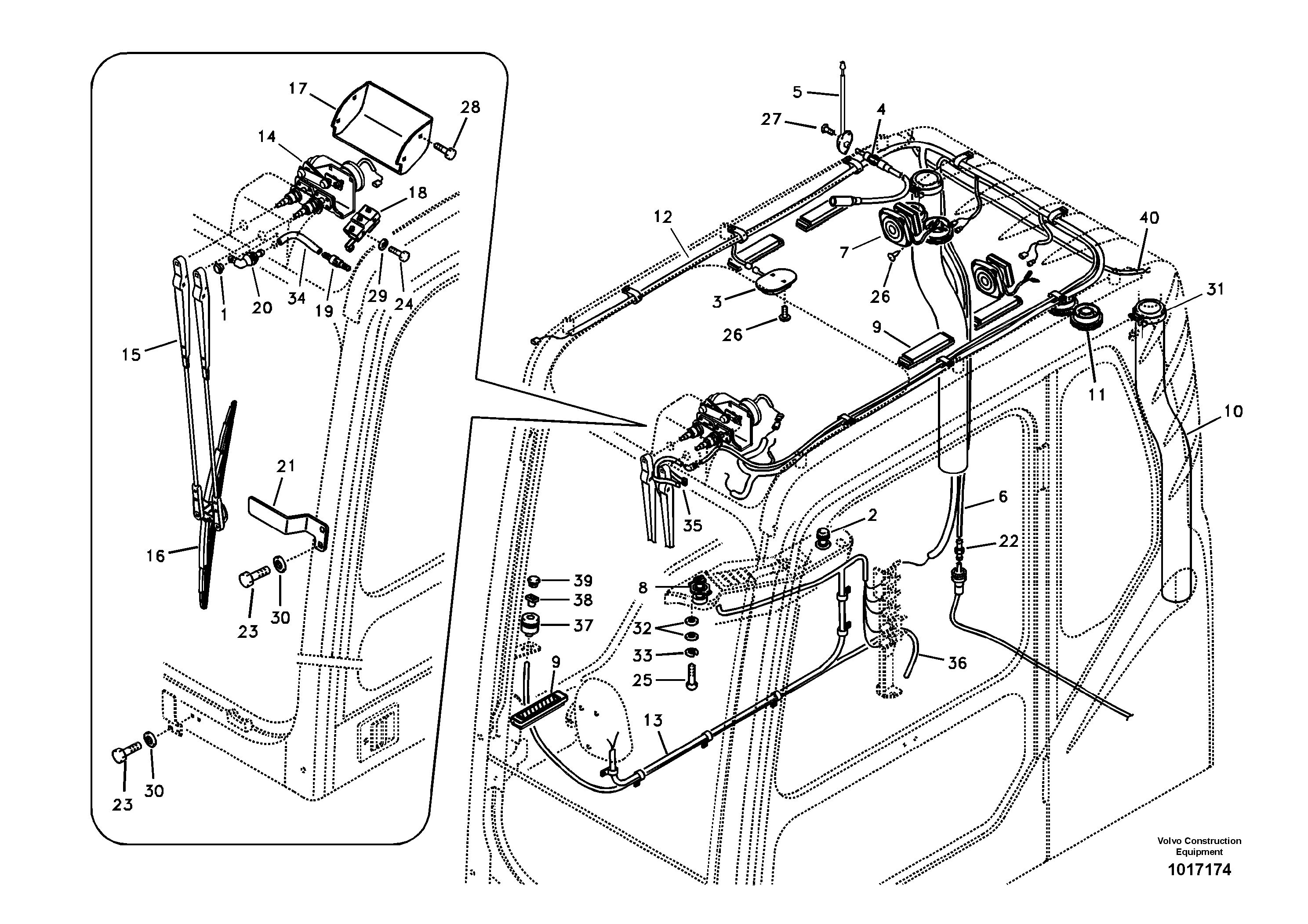 Схема запчастей Volvo EC330B - 58786 Cable harnesses, cab EC330B