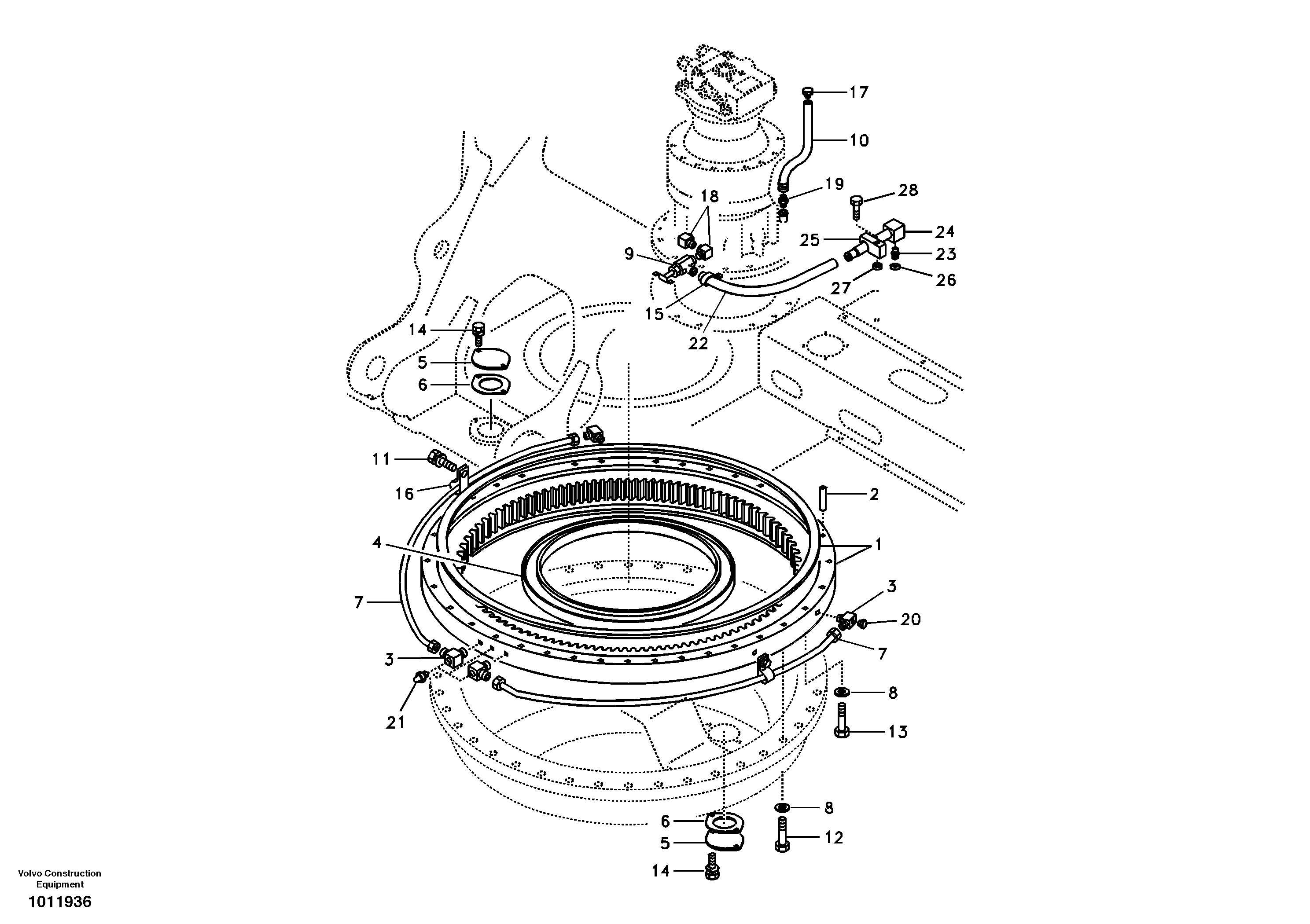 Схема запчастей Volvo EC330B - 34363 Swing system EC330B