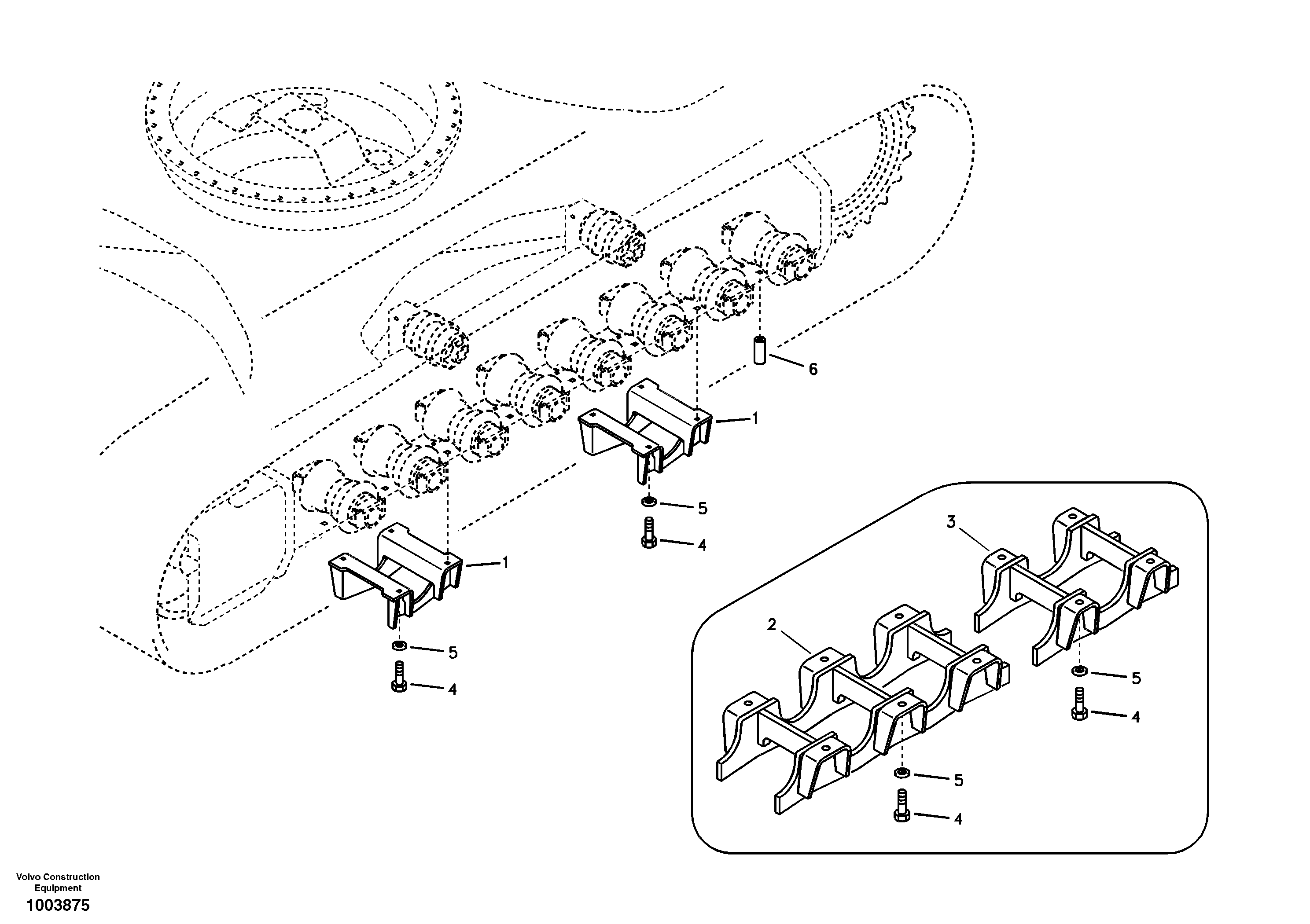 Схема запчастей Volvo EC330B - 19100 Undercarriage, track guards EC330B