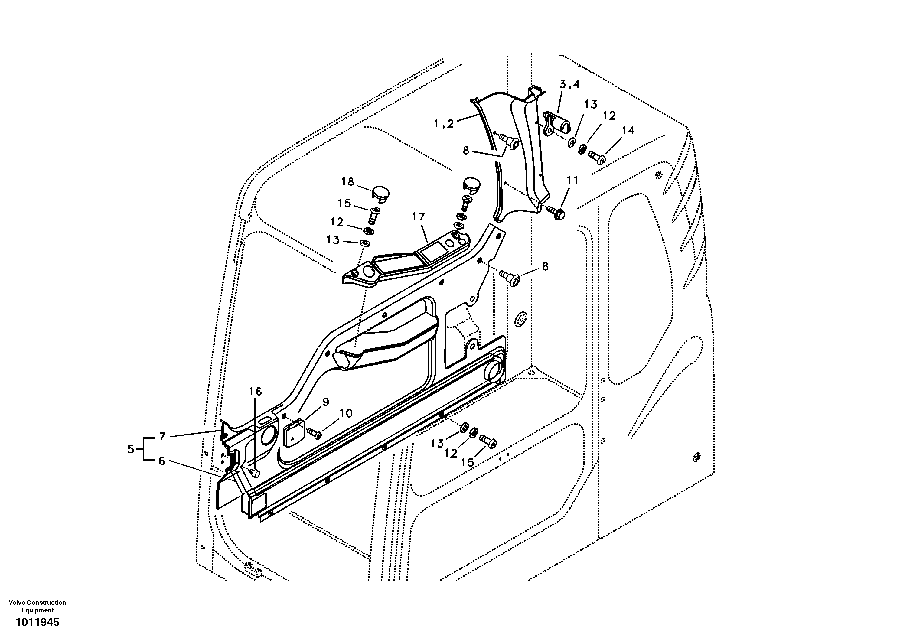 Схема запчастей Volvo EC330B - 63433 Operators cab EC330B