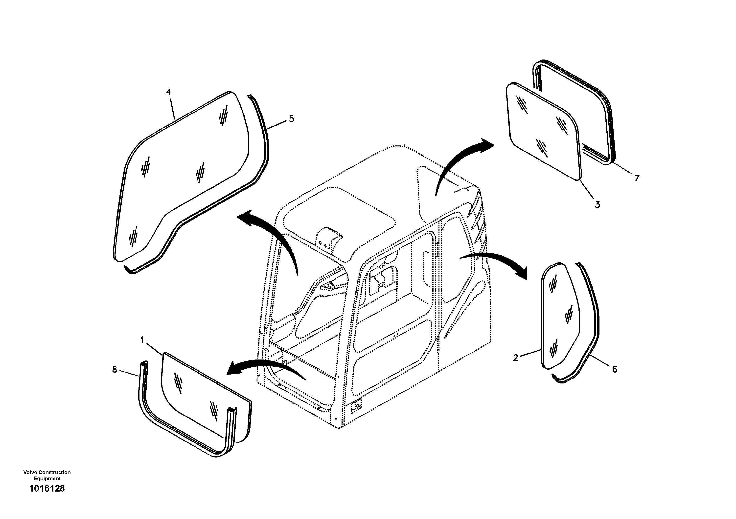 Схема запчастей Volvo EC330B - 7854 Windows EC330B