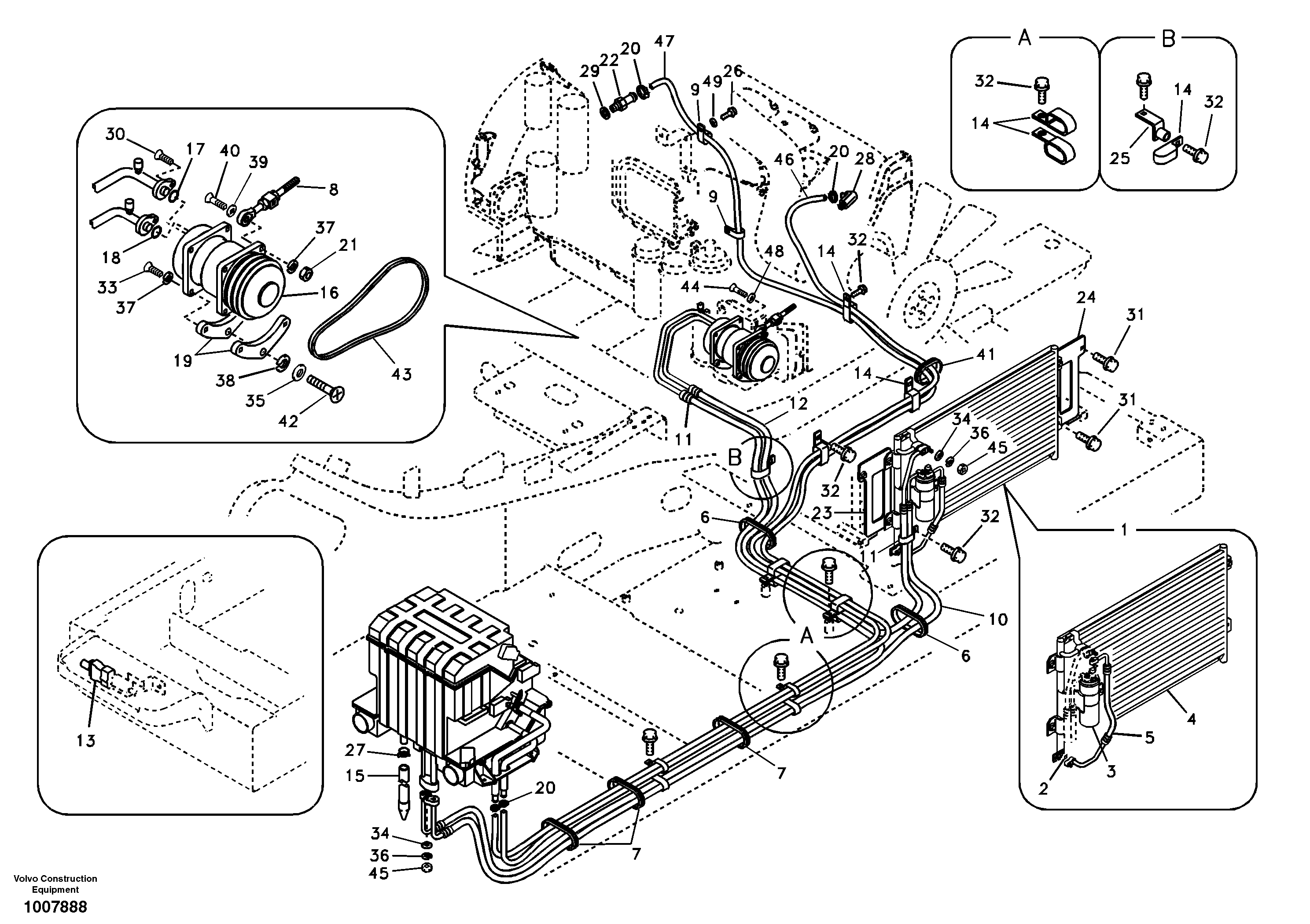 Схема запчастей Volvo EC330B - 79818 Air conditioning line, cooling and heater EC330B