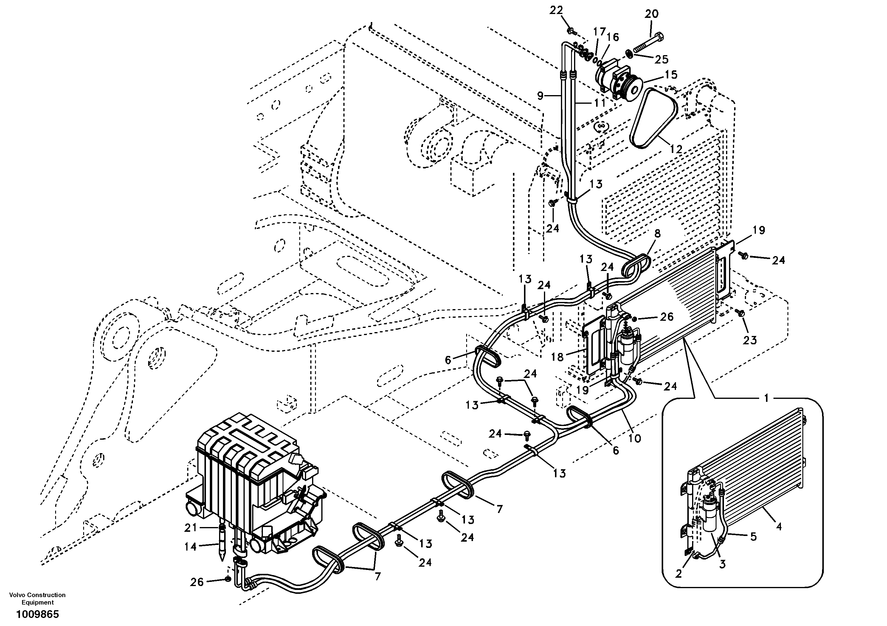 Схема запчастей Volvo EC330B - 80253 Air conditioning unit line EC330B