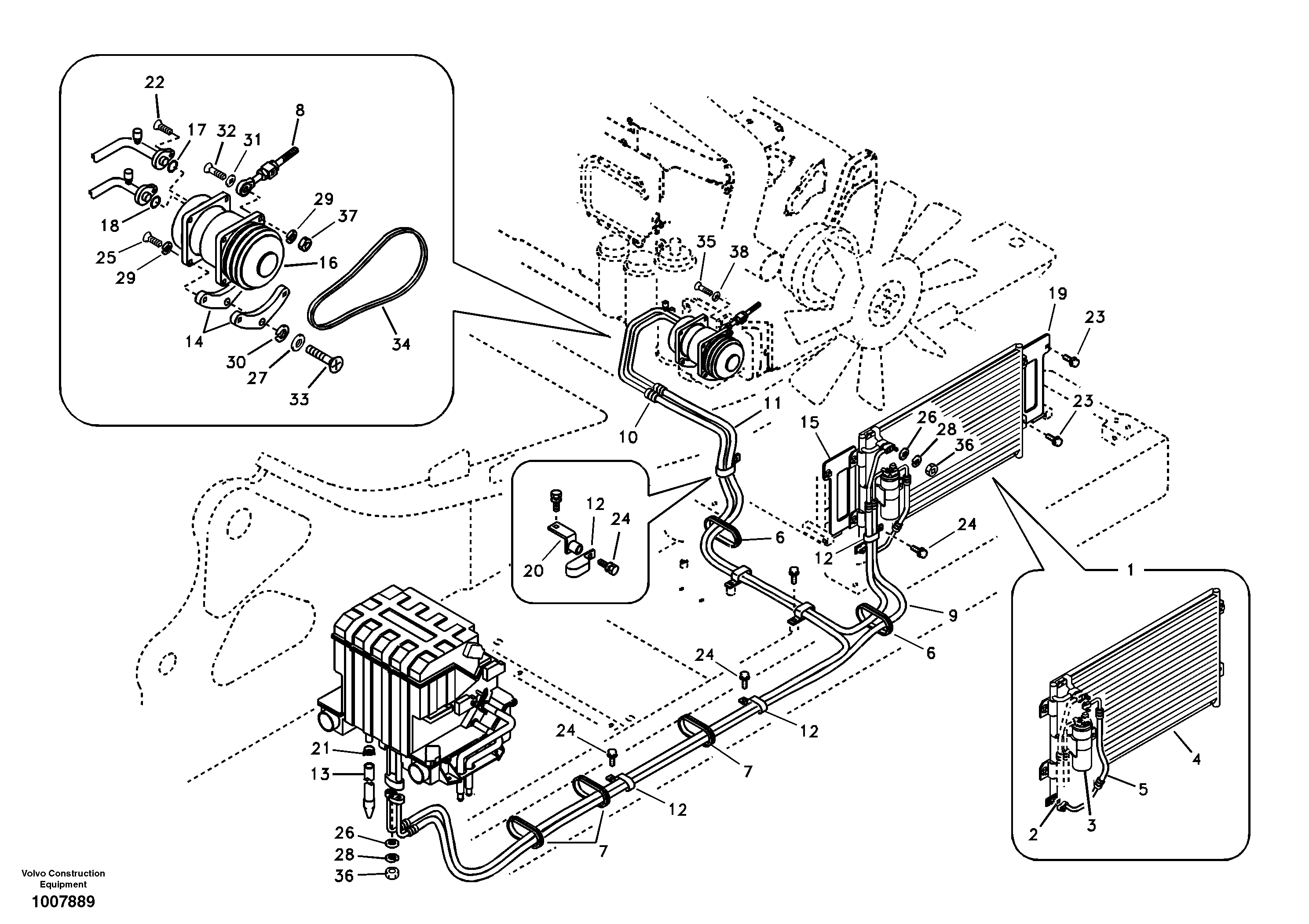 Схема запчастей Volvo EC330B - 80273 Air conditioning unit line EC330B