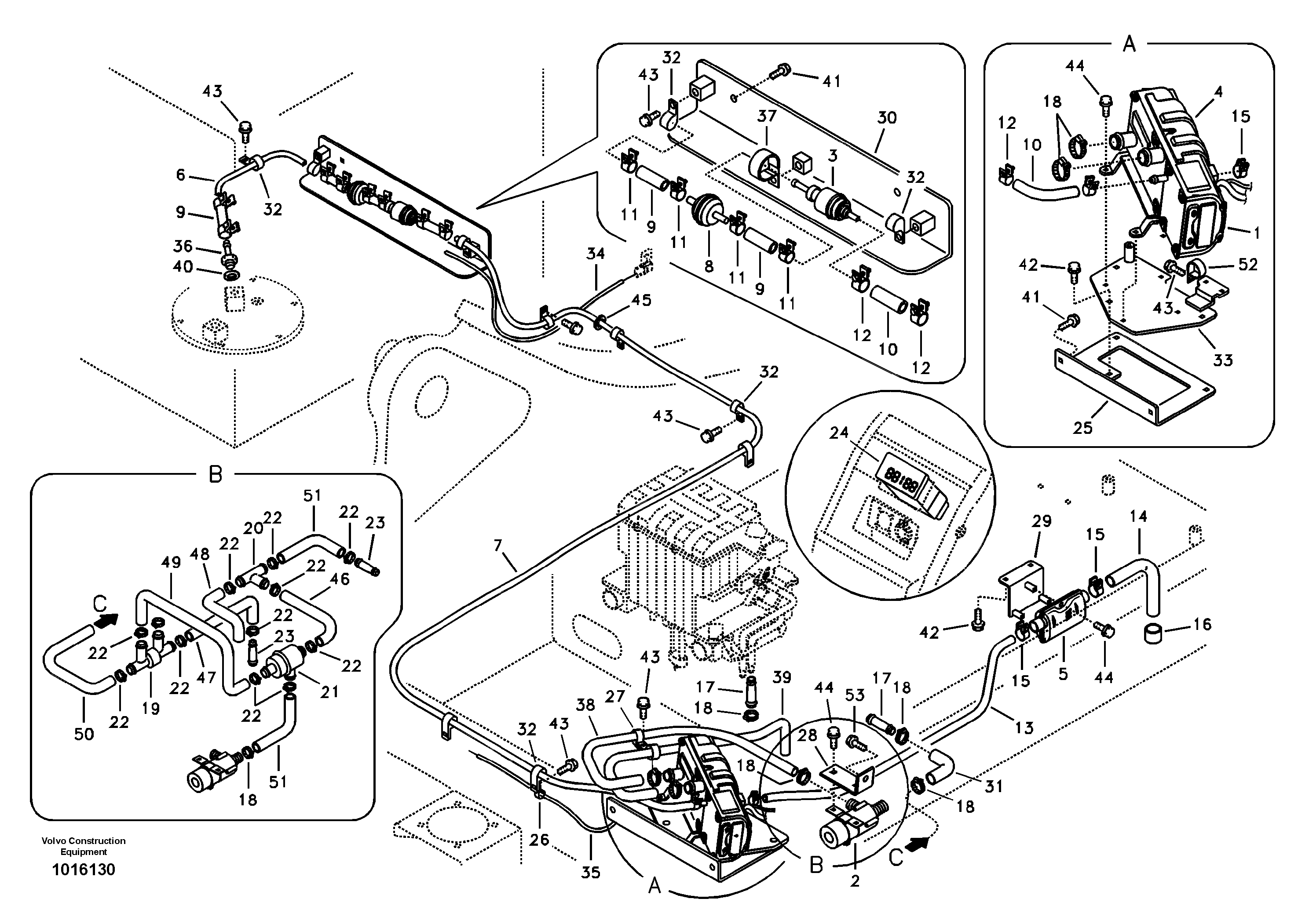 Схема запчастей Volvo EC330B - 51450 Auxiliary Heater EC330B