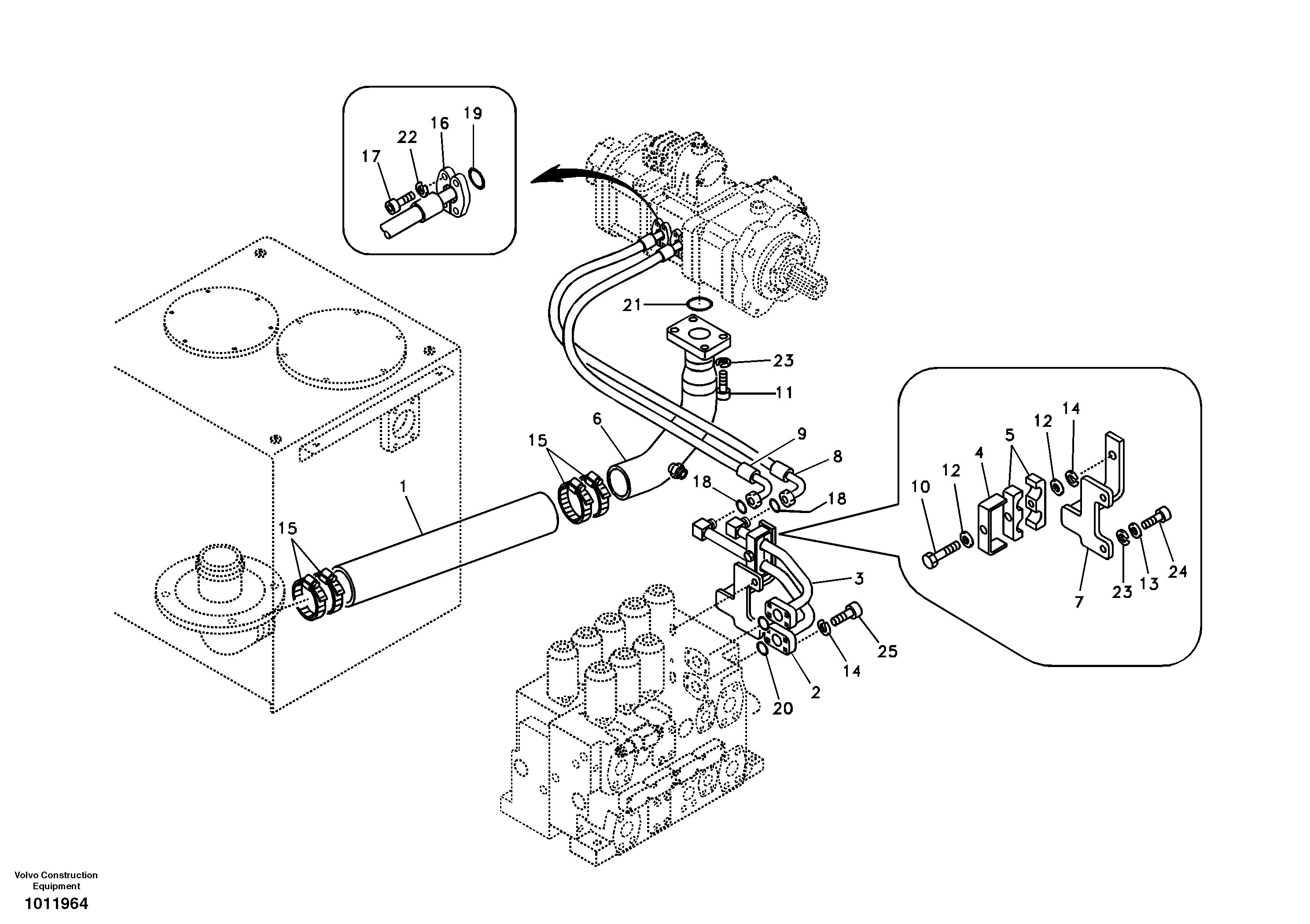 Схема запчастей Volvo EC330B - 11937 Hydraulic system, hydraulic tank to hydraulic pump EC330B