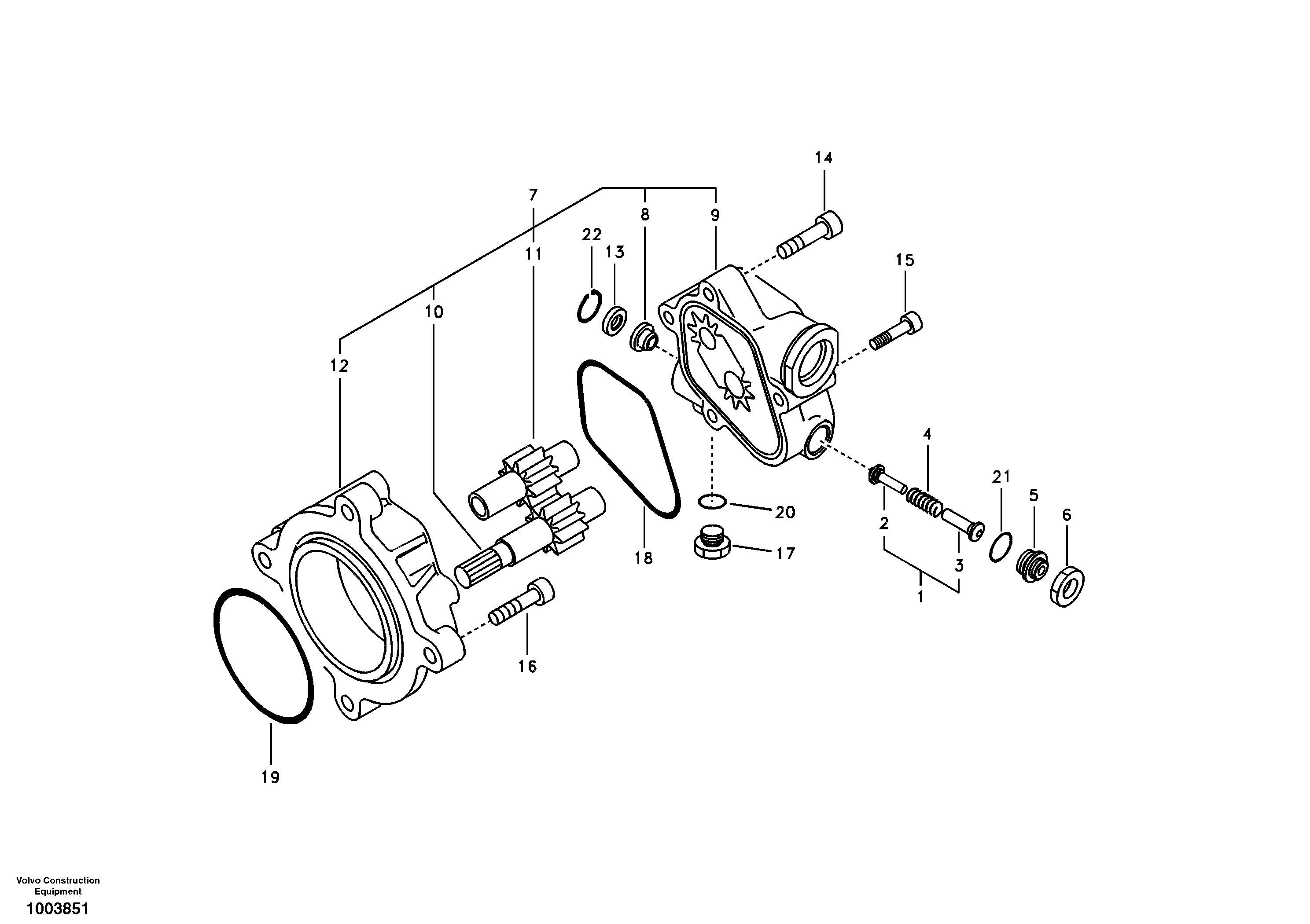 Схема запчастей Volvo EC330B - 52061 Гидронасос (шестеренчатый) EC330B