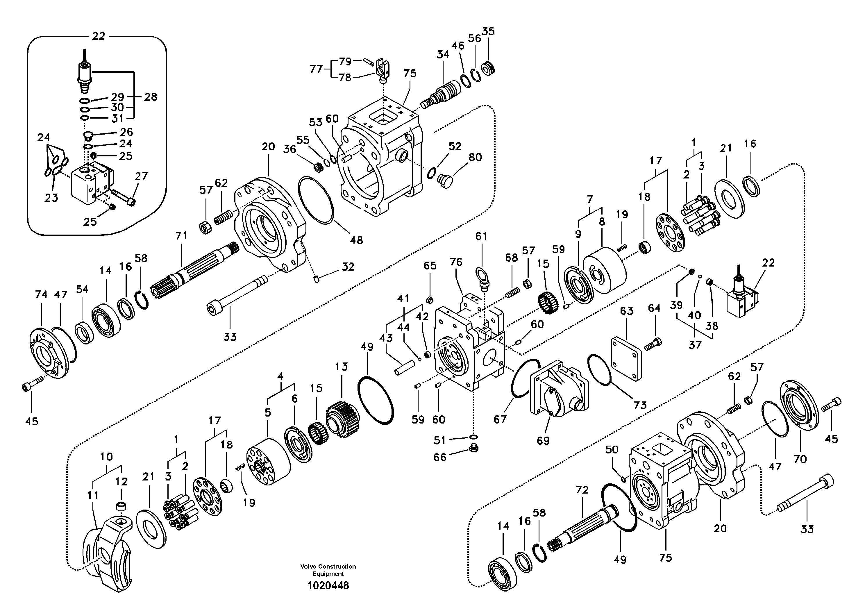 Схема запчастей Volvo EC330B - 97047 Гидронасос (основной насос) EC330B