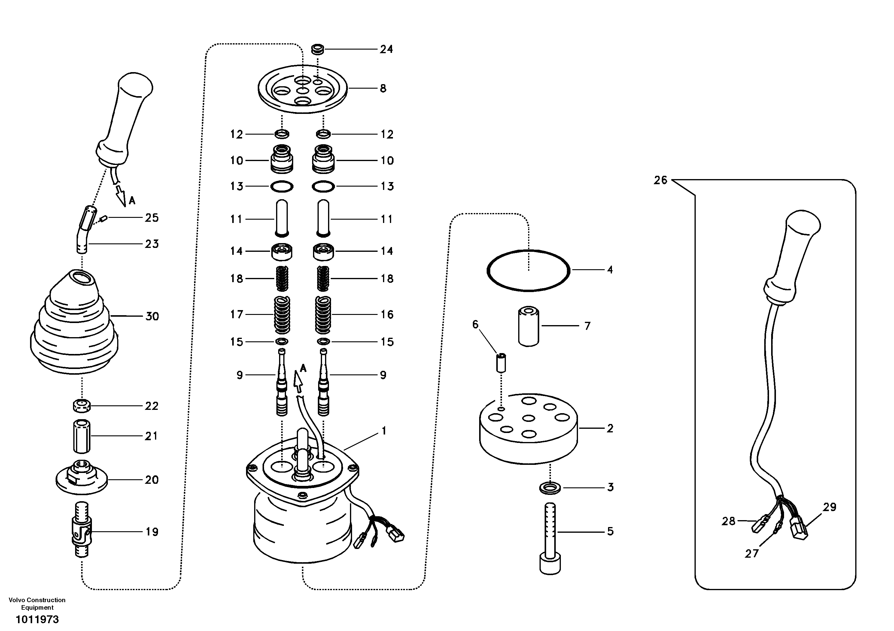 Схема запчастей Volvo EC330B - 41362 Servo system, remote control valve EC330B