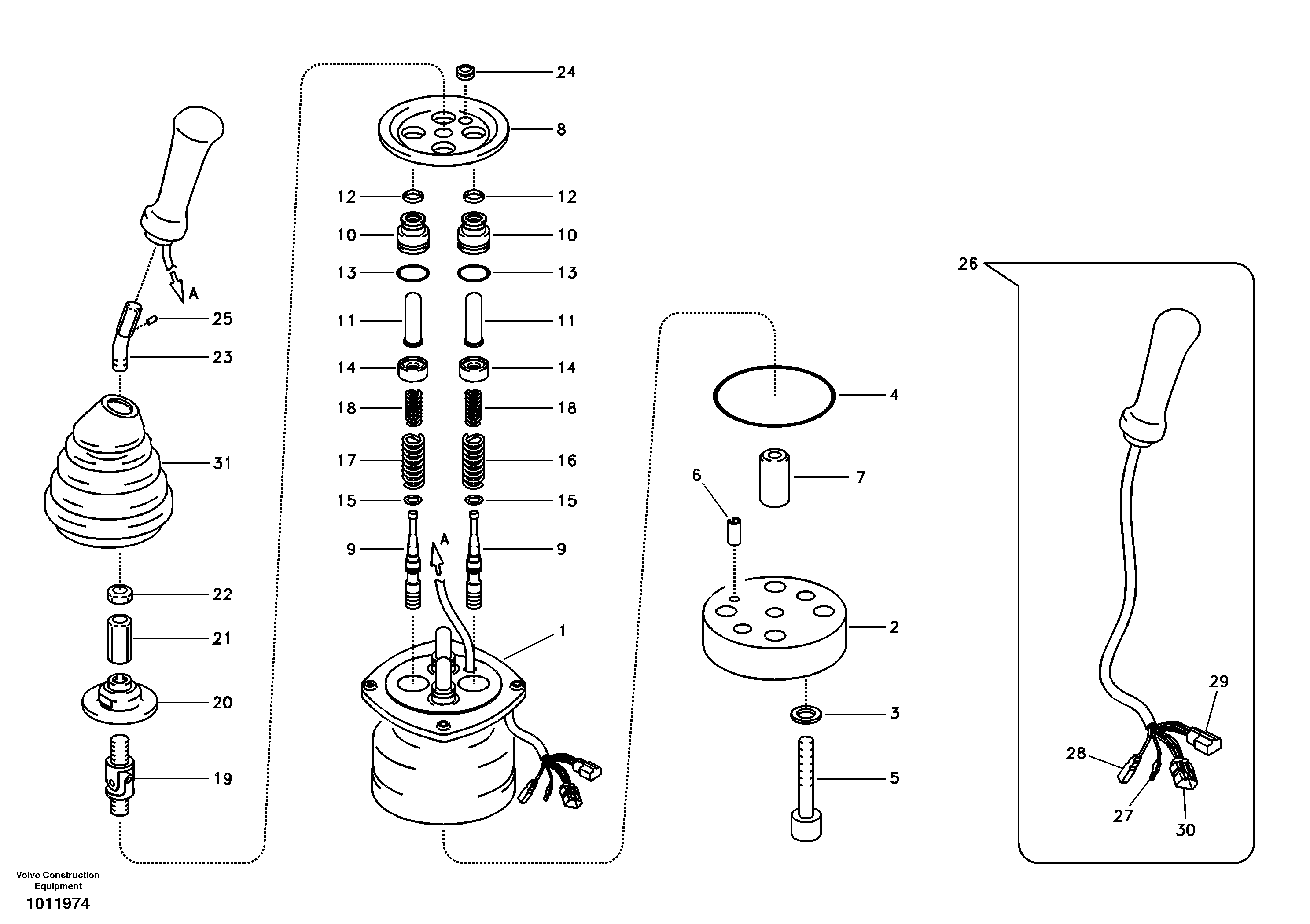 Схема запчастей Volvo EC330B - 41363 Servo system, remote control valve EC330B