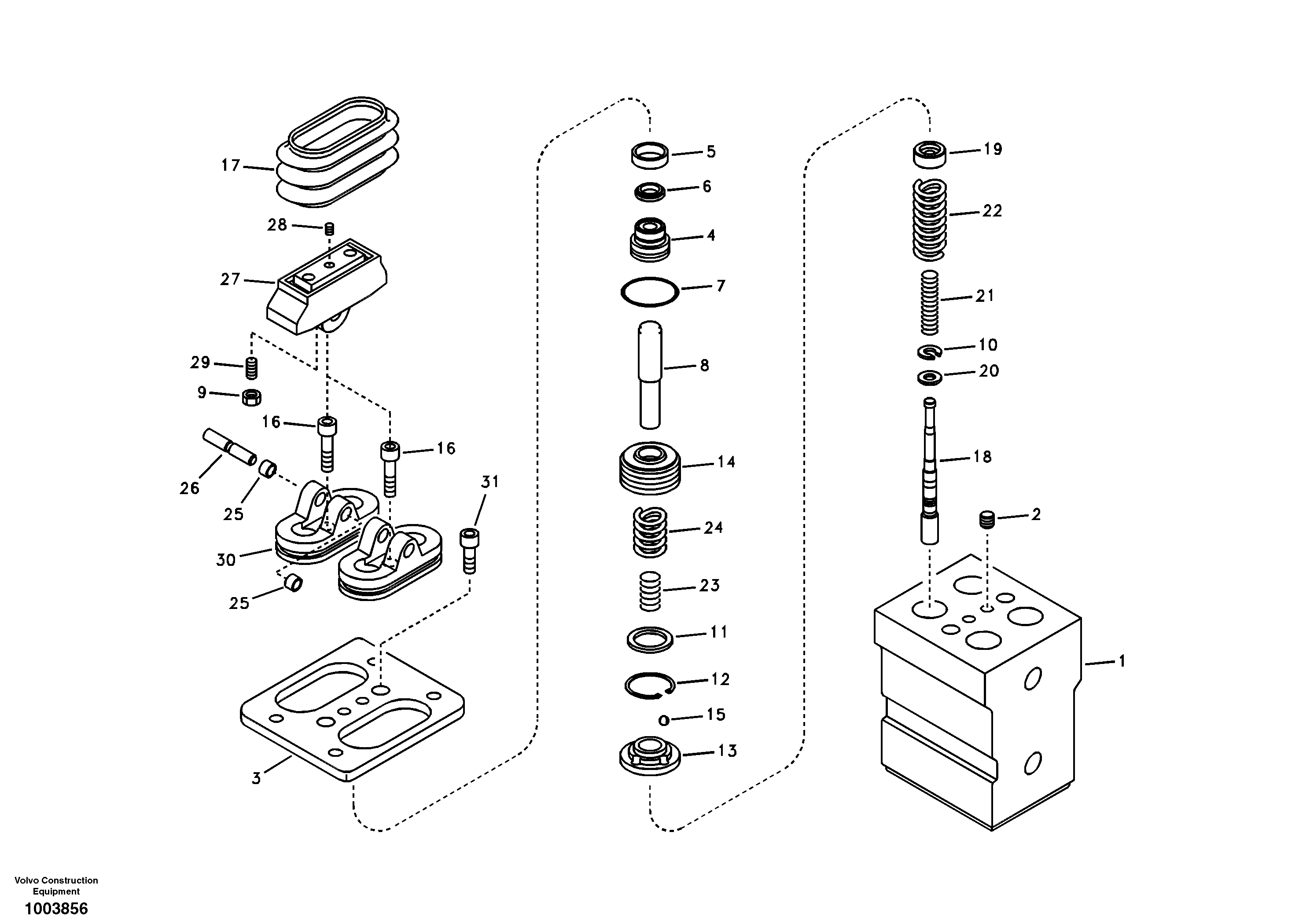 Схема запчастей Volvo EC330B - 50814 Remote control valve pedal, travel motor EC330B