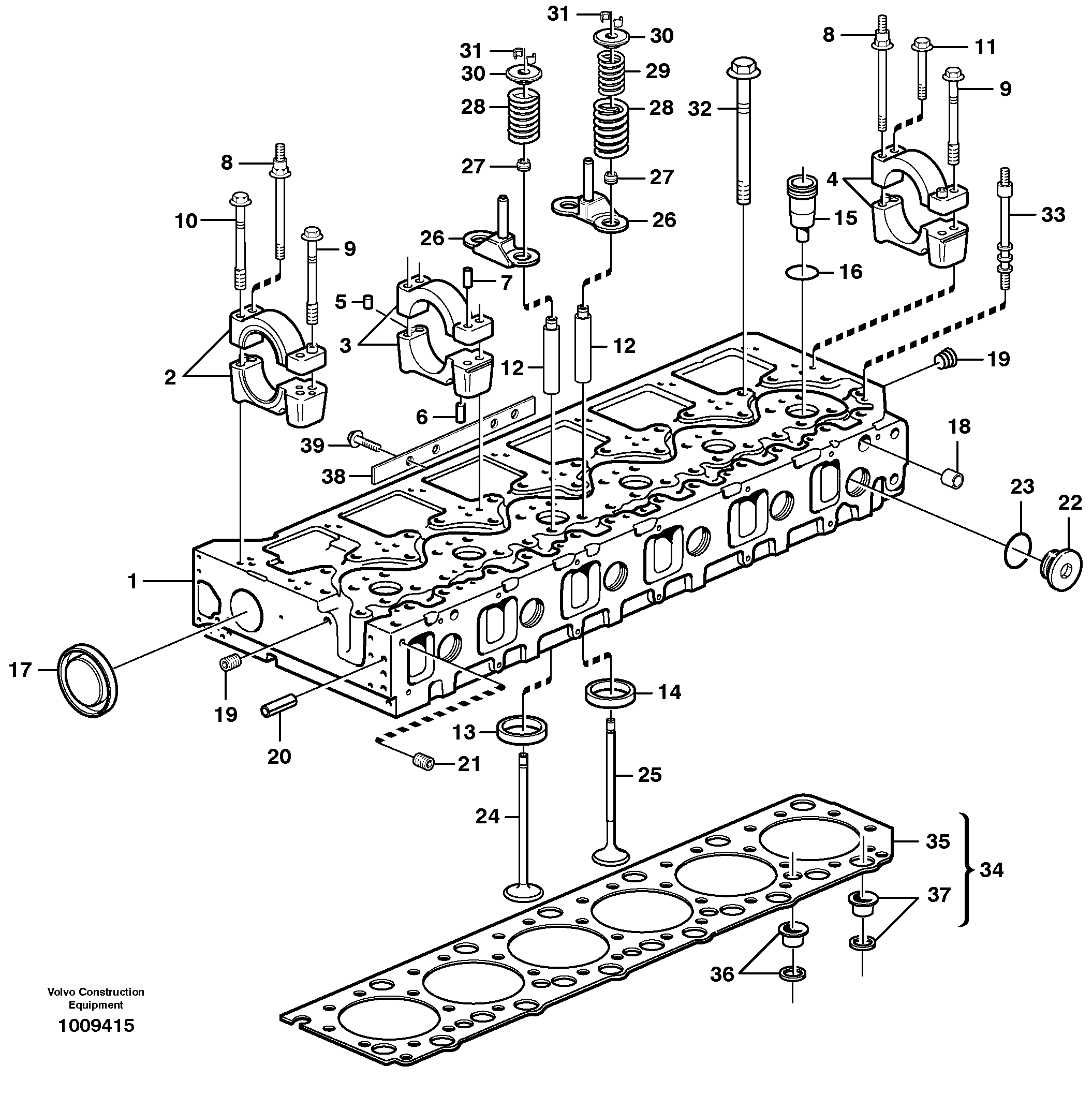 Схема запчастей Volvo EC330B - 39120 Головка блока цилиндров EC330B