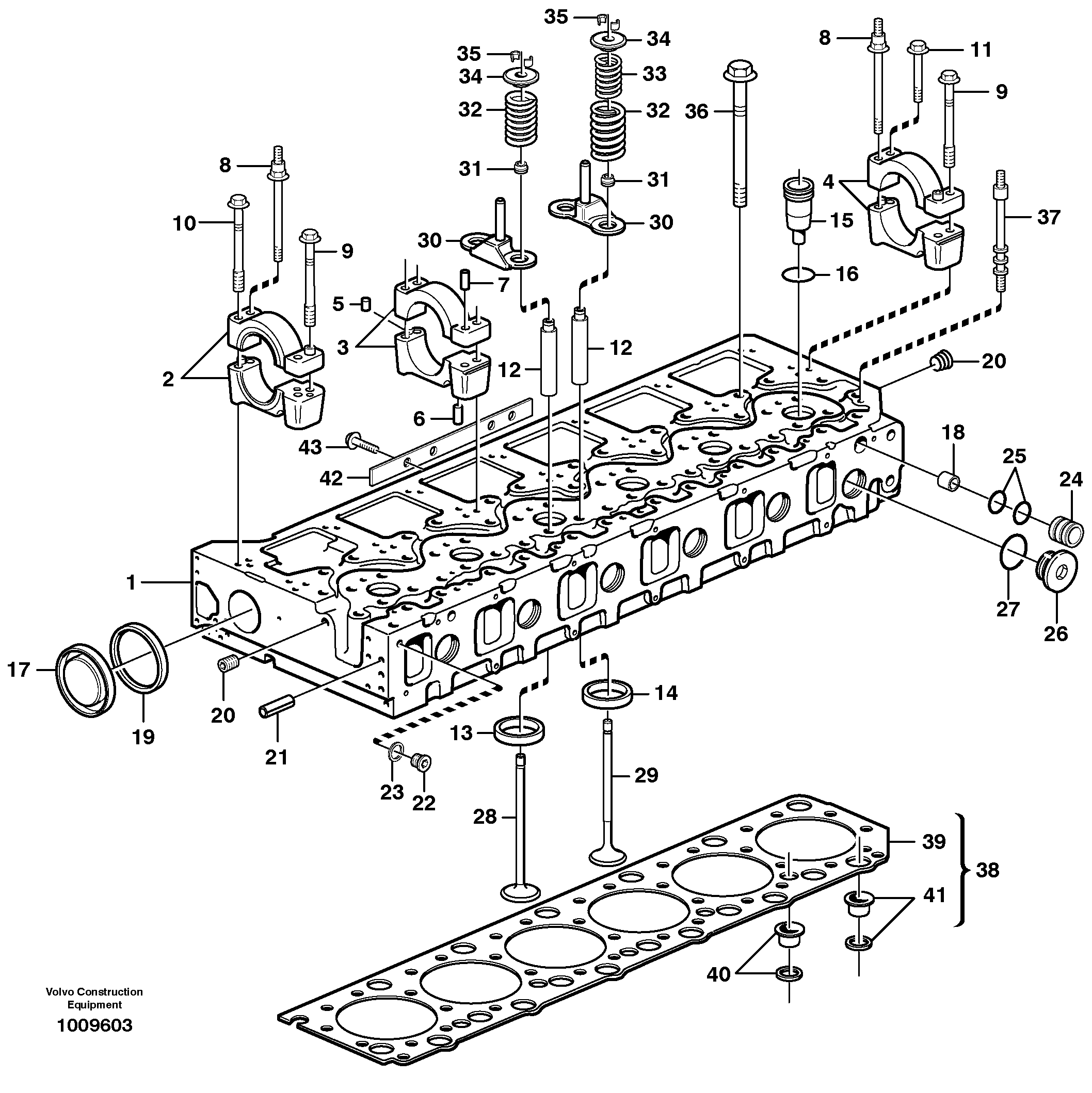 Схема запчастей Volvo EC330B - 58647 Головка блока цилиндров EC330B