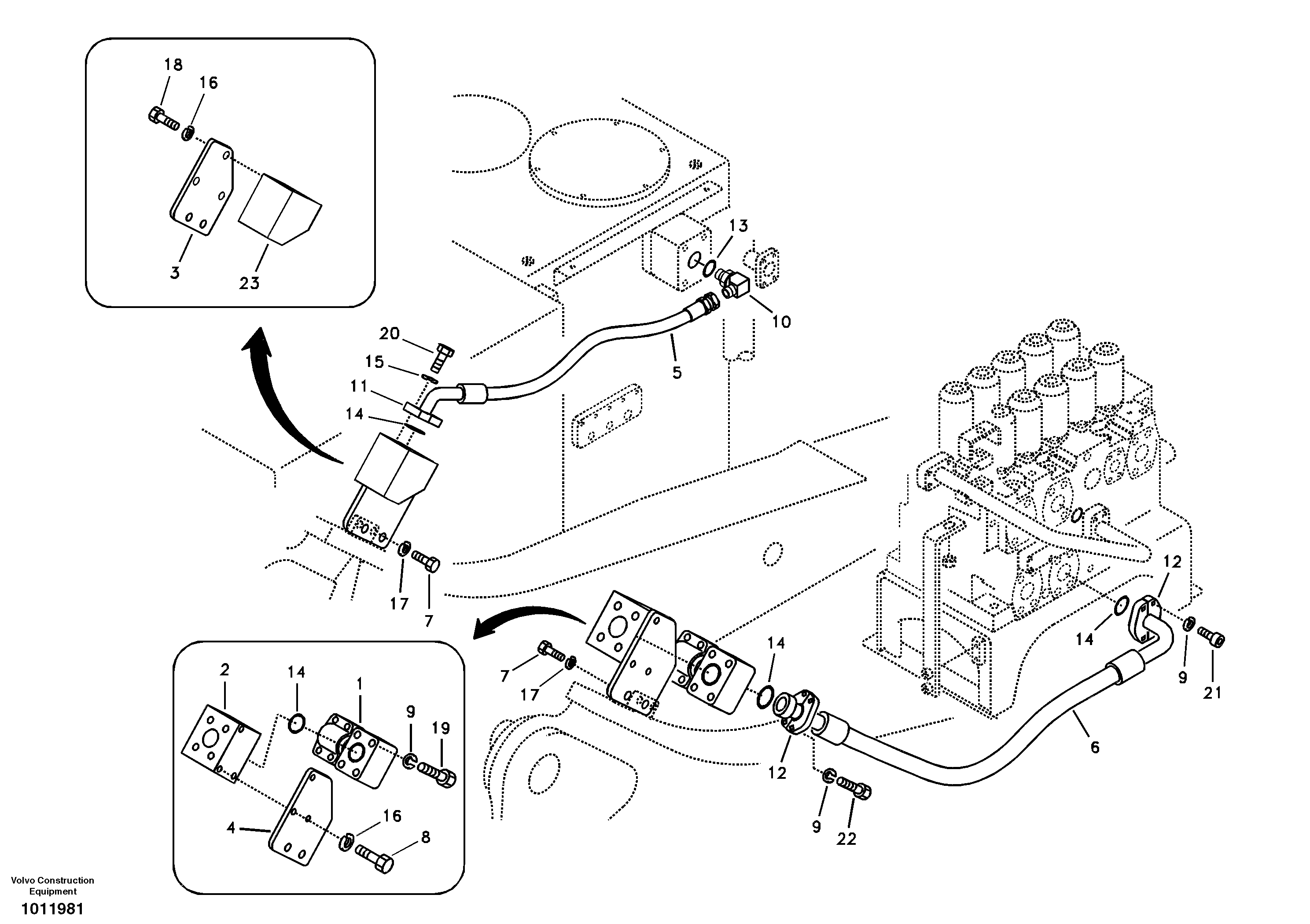 Схема запчастей Volvo EC330B - 96460 Working hydraulic, hammer and shear for upper EC330B