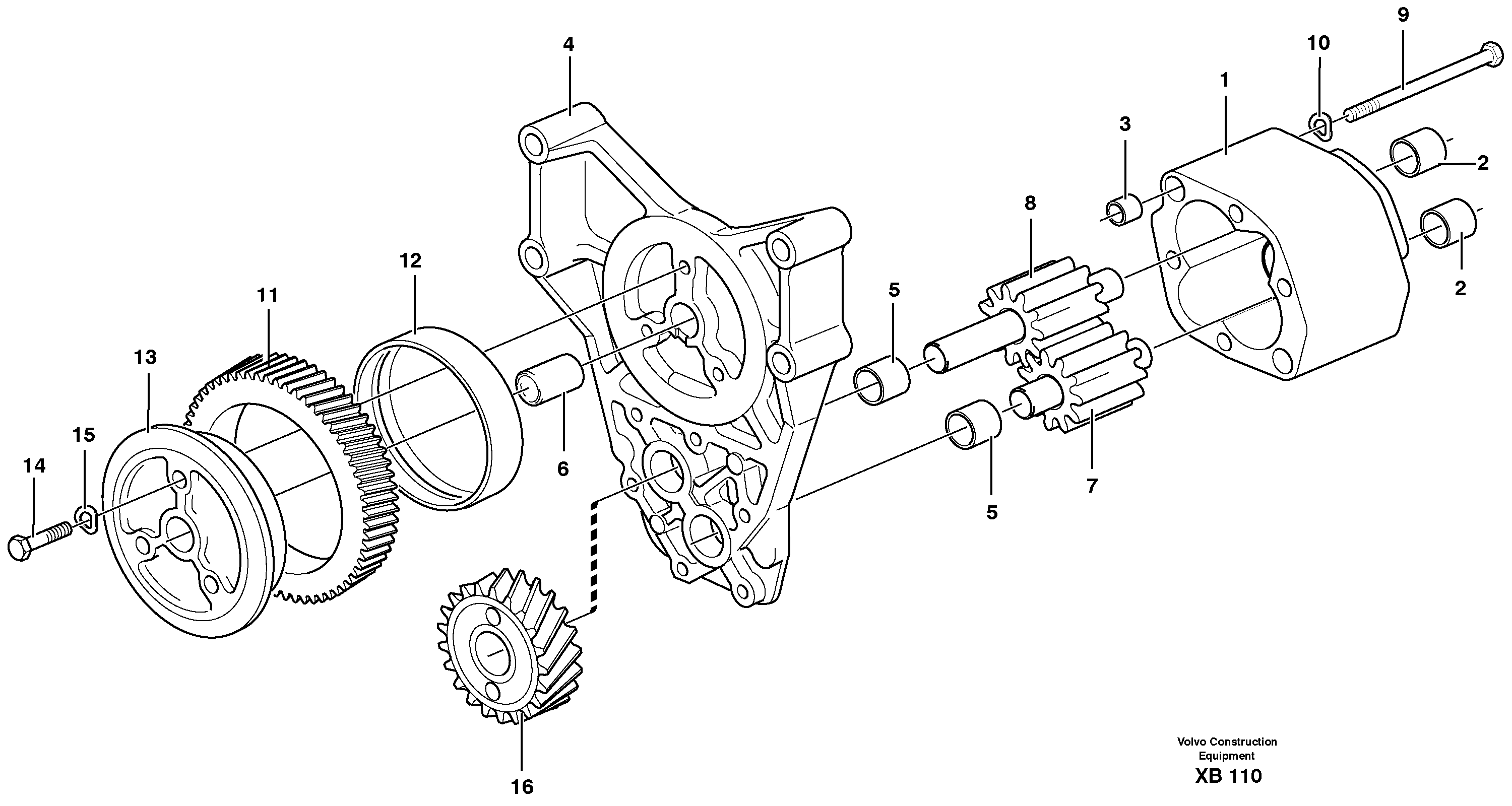 Схема запчастей Volvo EC330B - 99229 Насос масляный EC330B