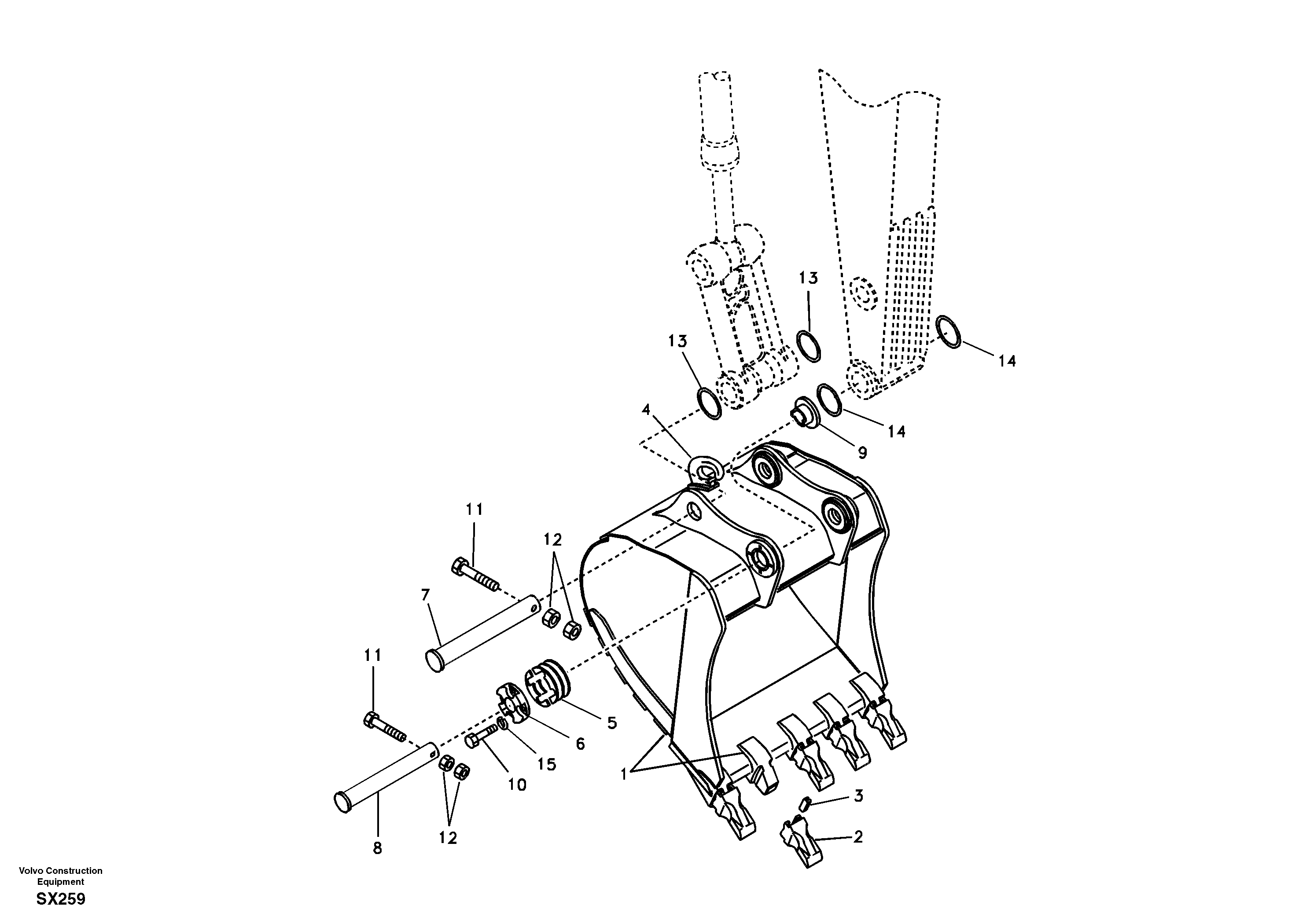 Схема запчастей Volvo EC330B - 49376 Ковш EC330B