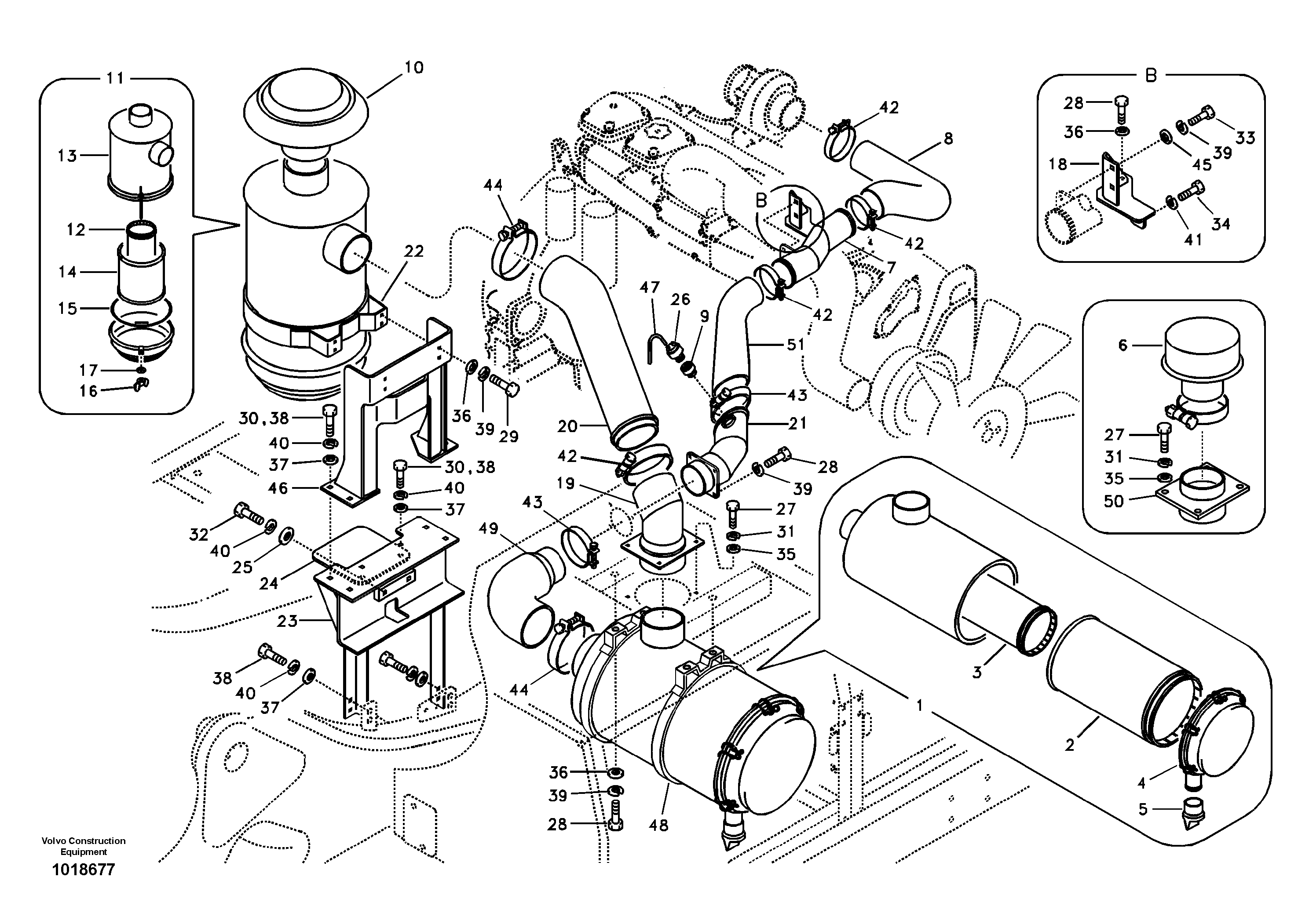 Схема запчастей Volvo EC330B - 86432 Система впуска EC330B