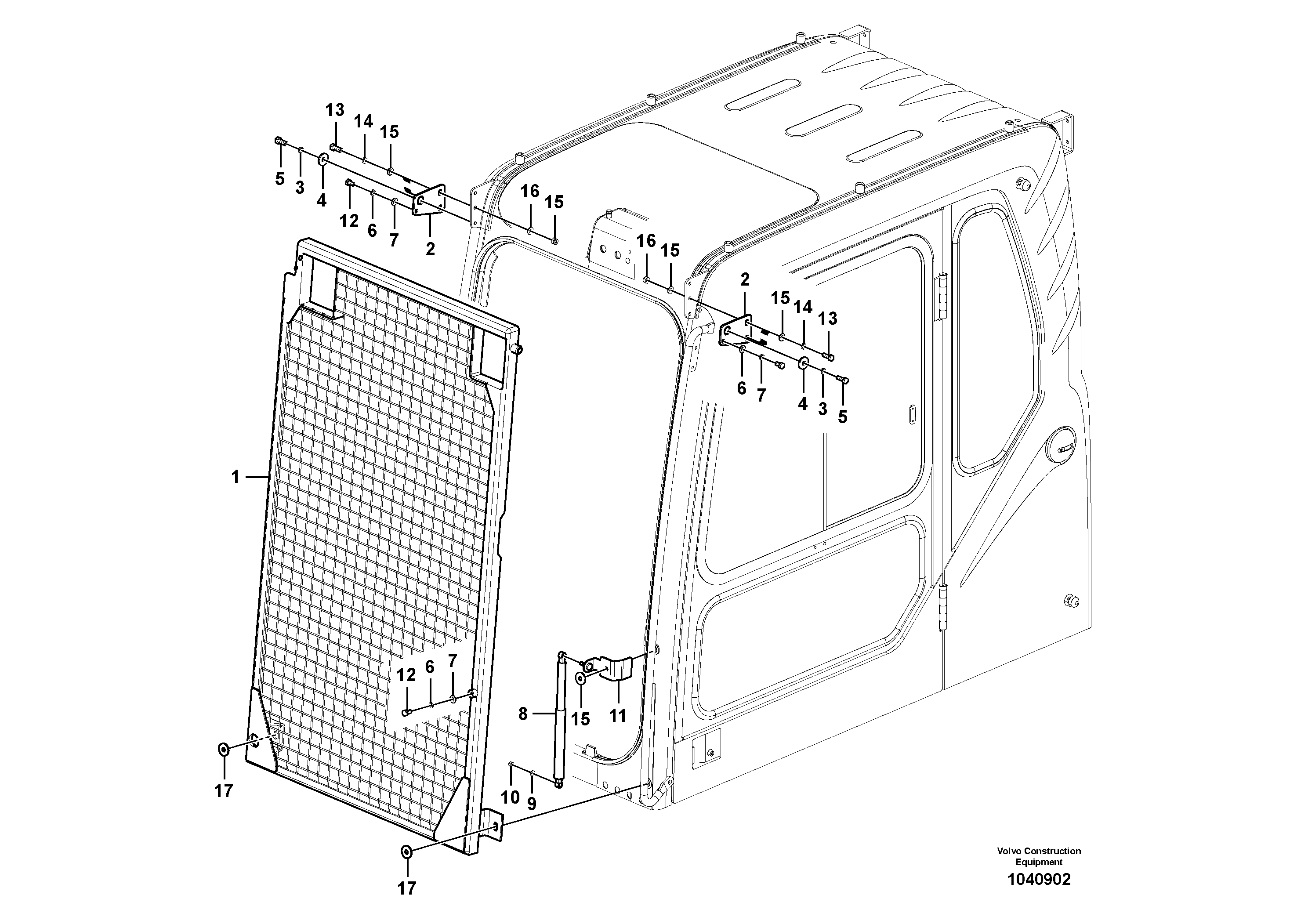 Схема запчастей Volvo EC330B - 59520 Windshield protection EC330B PRIME S/N 15001-